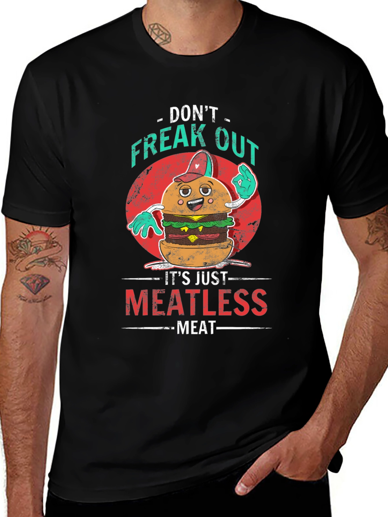 Meatless Meat T-Shirt: Vegan Burger Graphic Tee