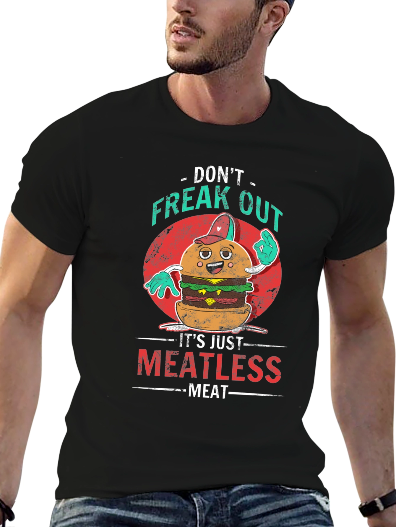 Meatless Meat T-Shirt: Vegan Burger Graphic Tee