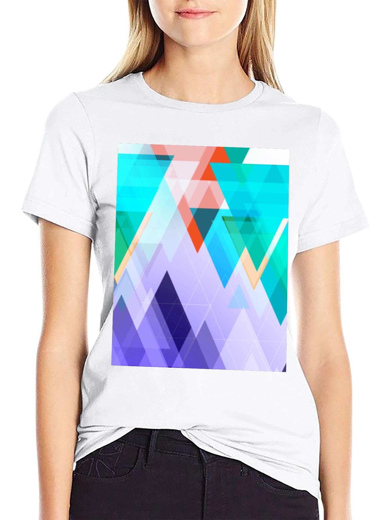 Geometric Triangle T-Shirt - Modern Abstract Design