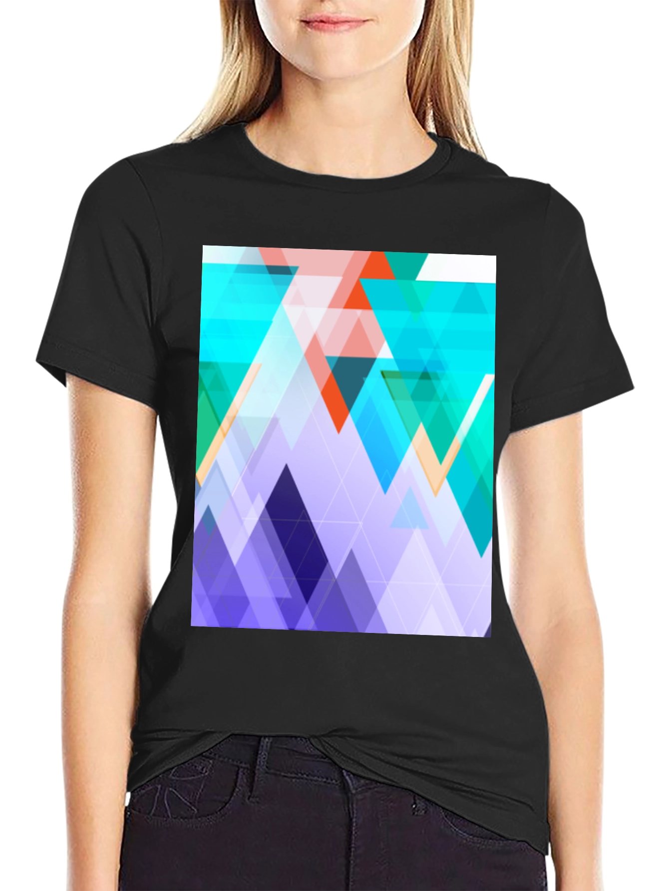 Geometric Triangle T-Shirt - Modern Abstract Design