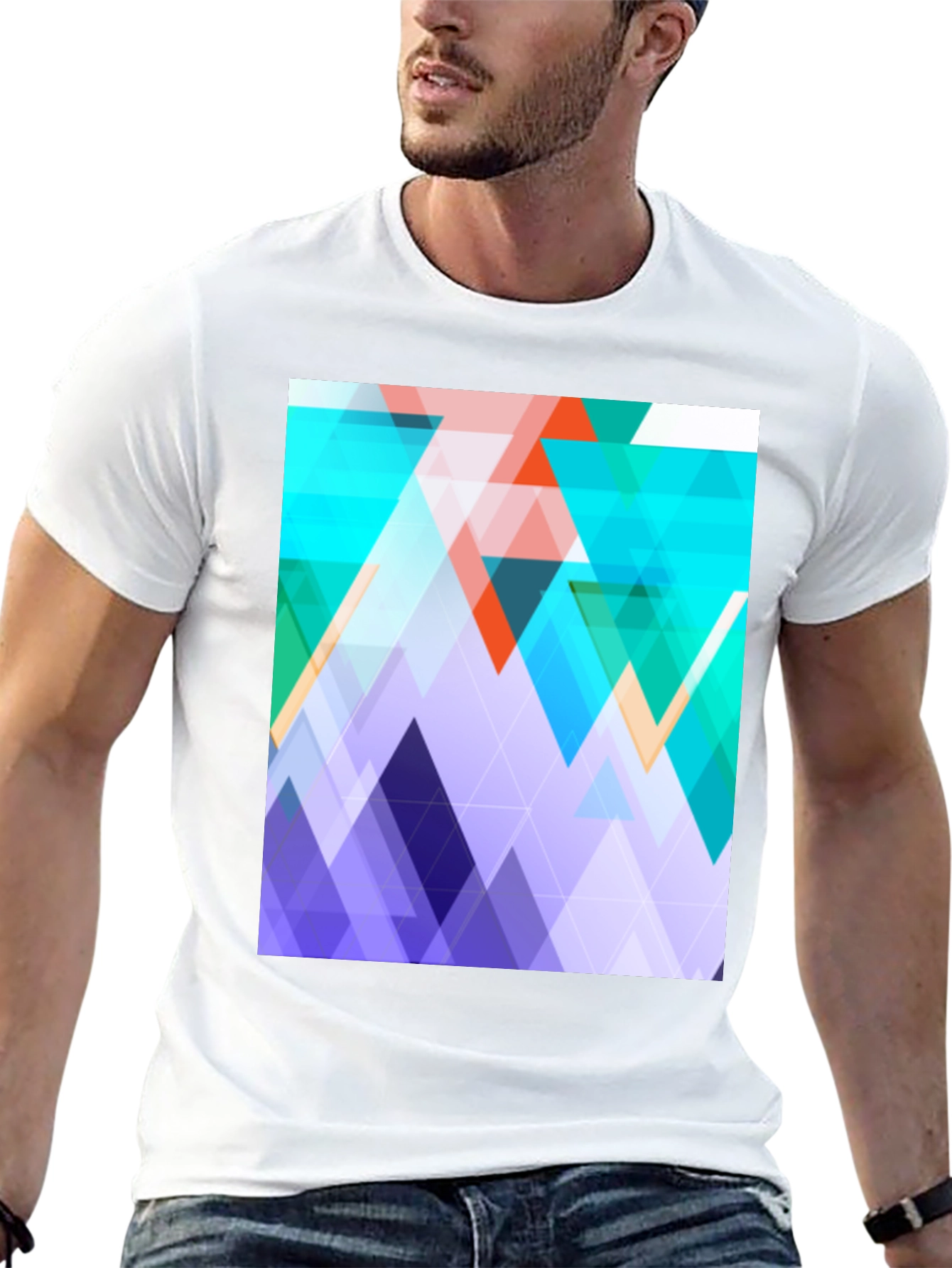 Geometric Triangle T-Shirt - Modern Abstract Design