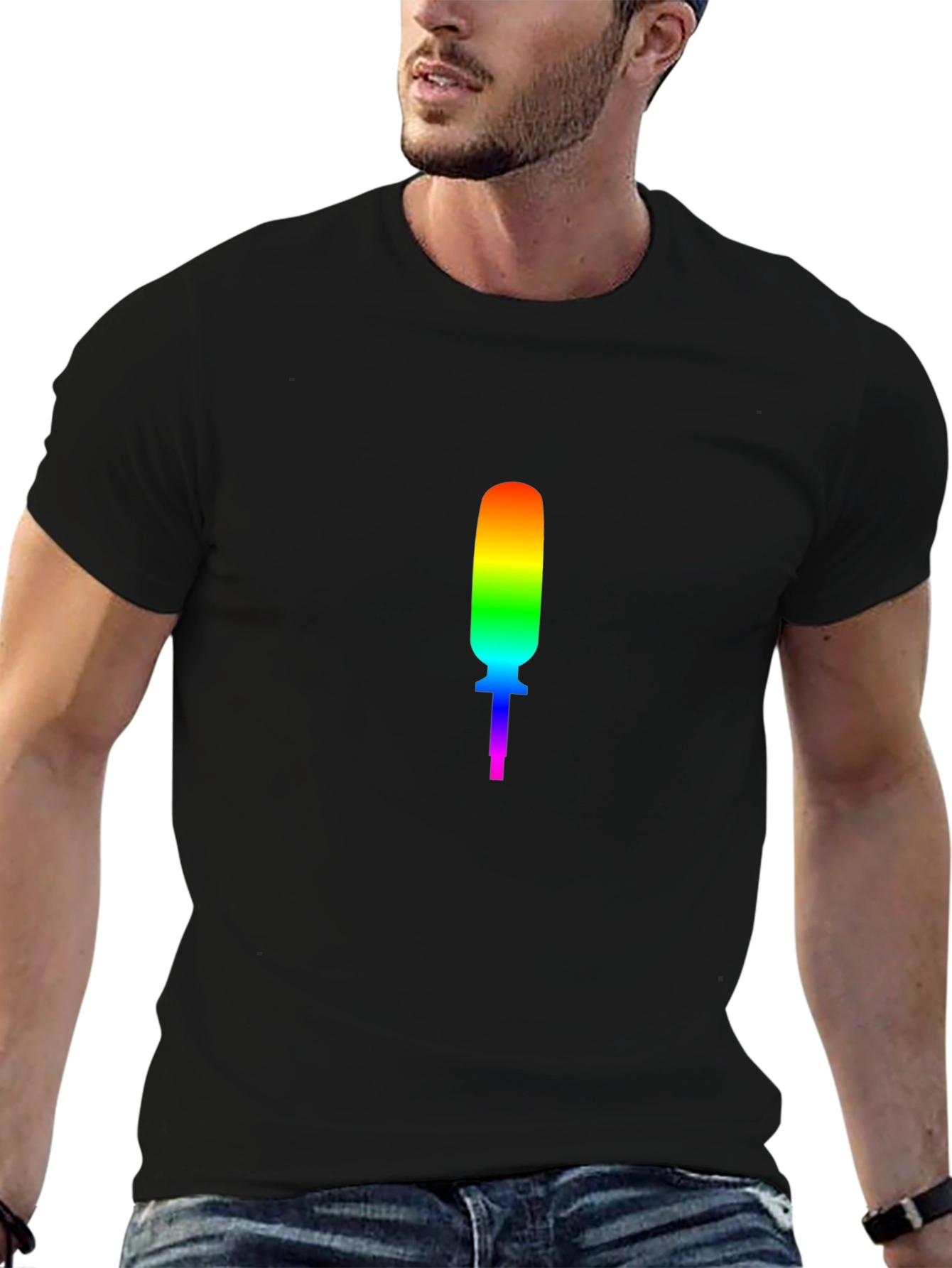 Rainbow Screwdriver Graphic Black T-Shirt