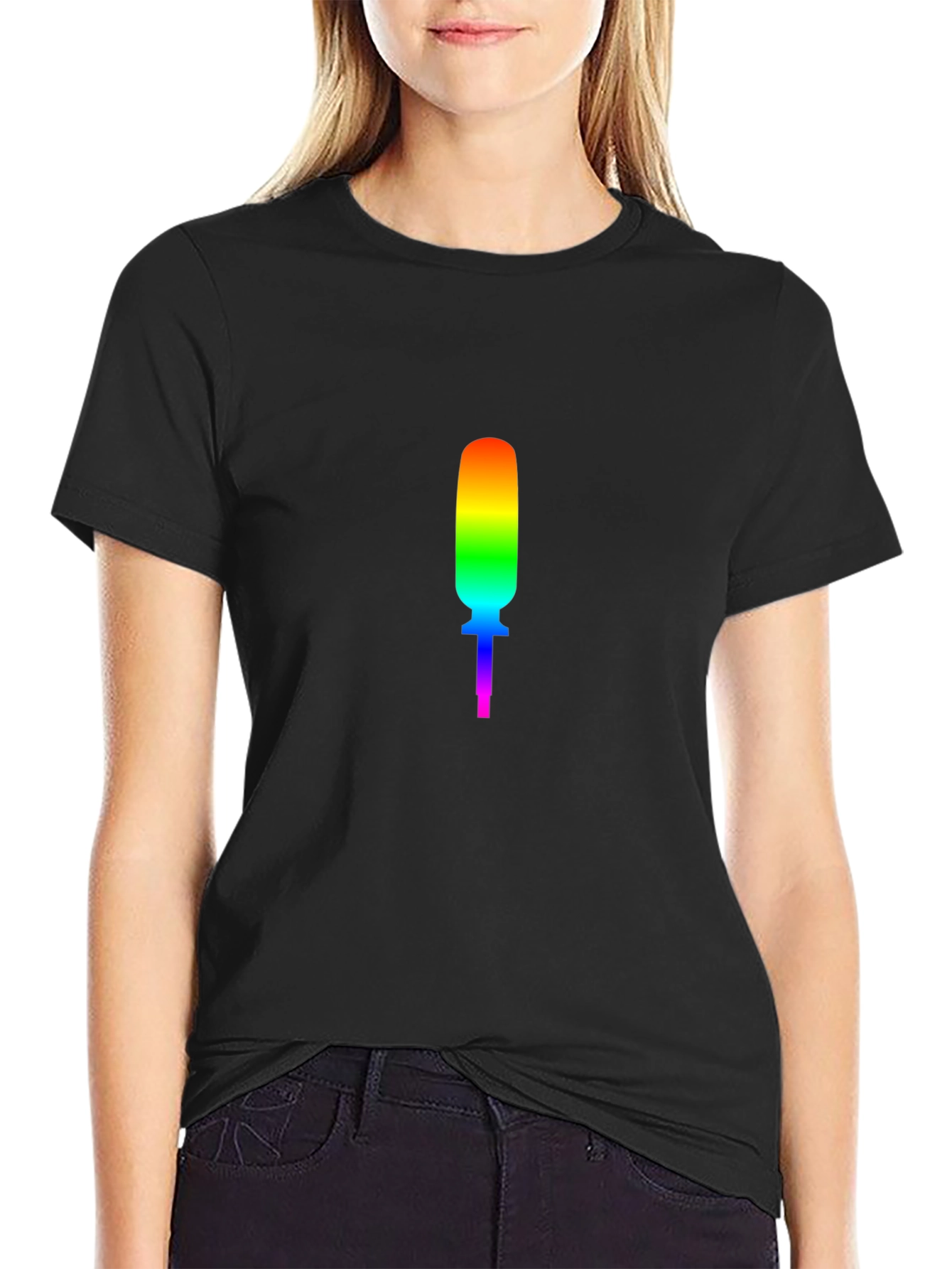 Rainbow Screwdriver Graphic Black T-Shirt