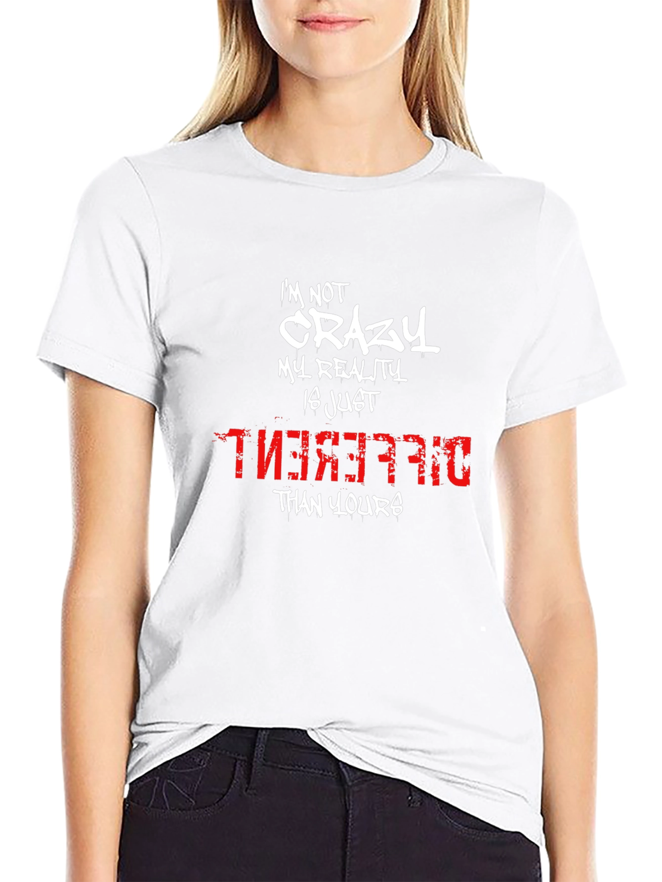 Crazy Reality Graphic Tee - Mens Black T-Shirt