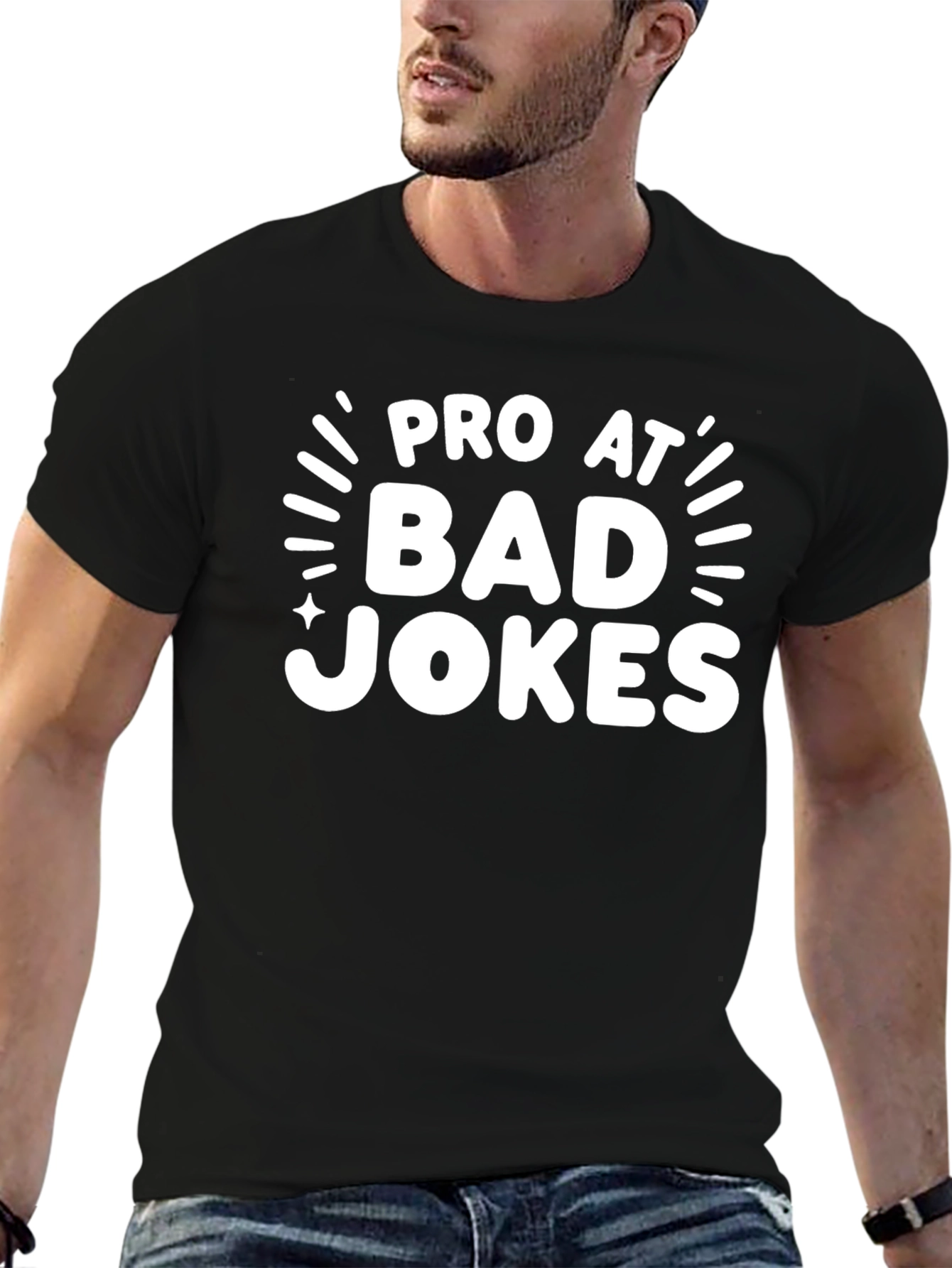 Pro At Bad Jokes Graphic T-Shirt - Funny Tee