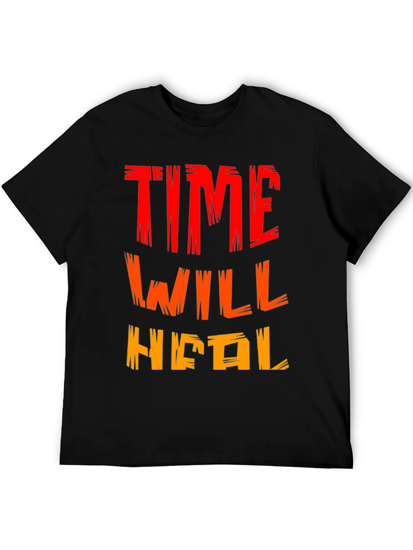 Time Will Heal Graphic Tee - Motivational Black T-Shirt