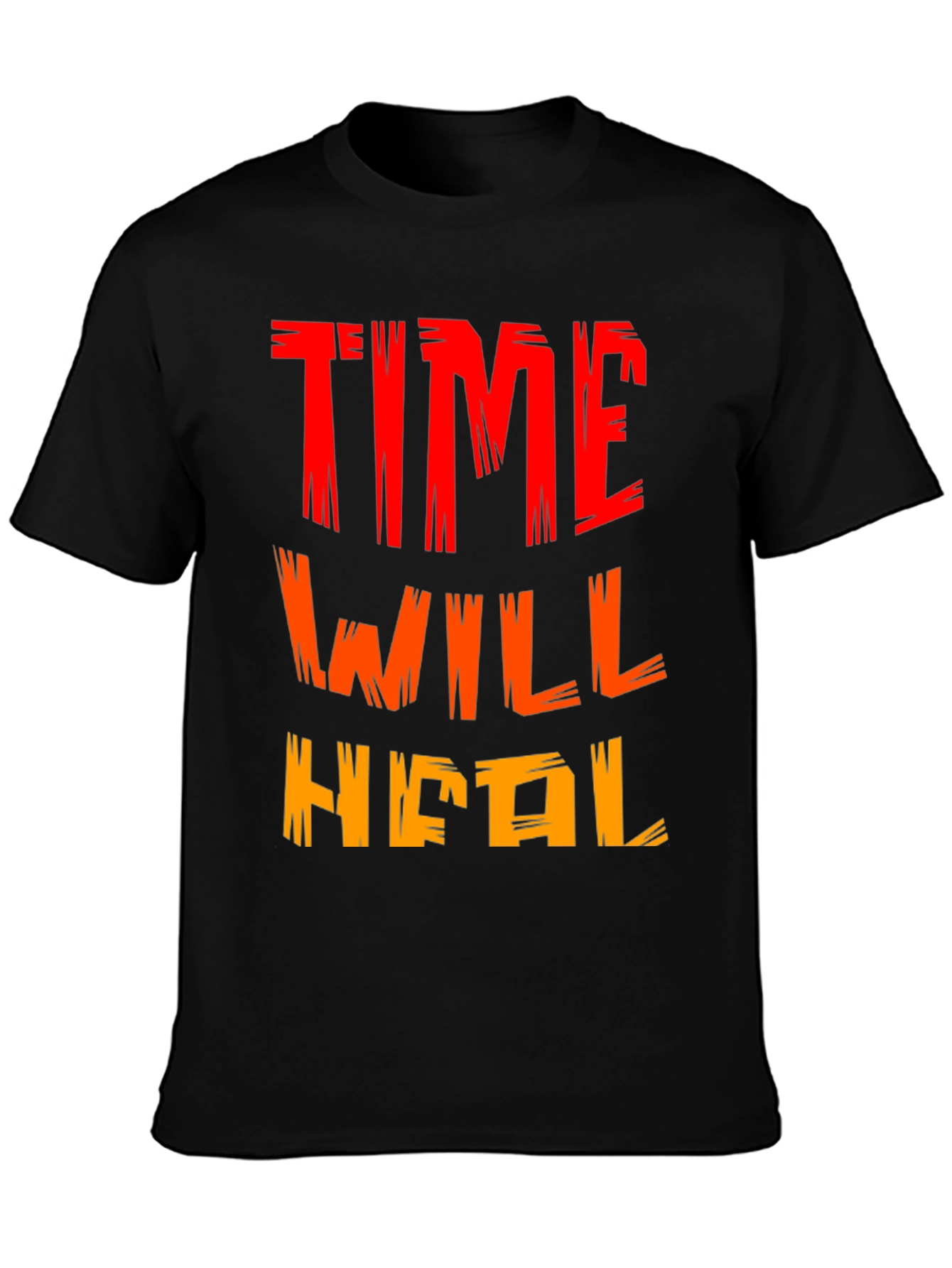 Time Will Heal Graphic Tee - Motivational Black T-Shirt