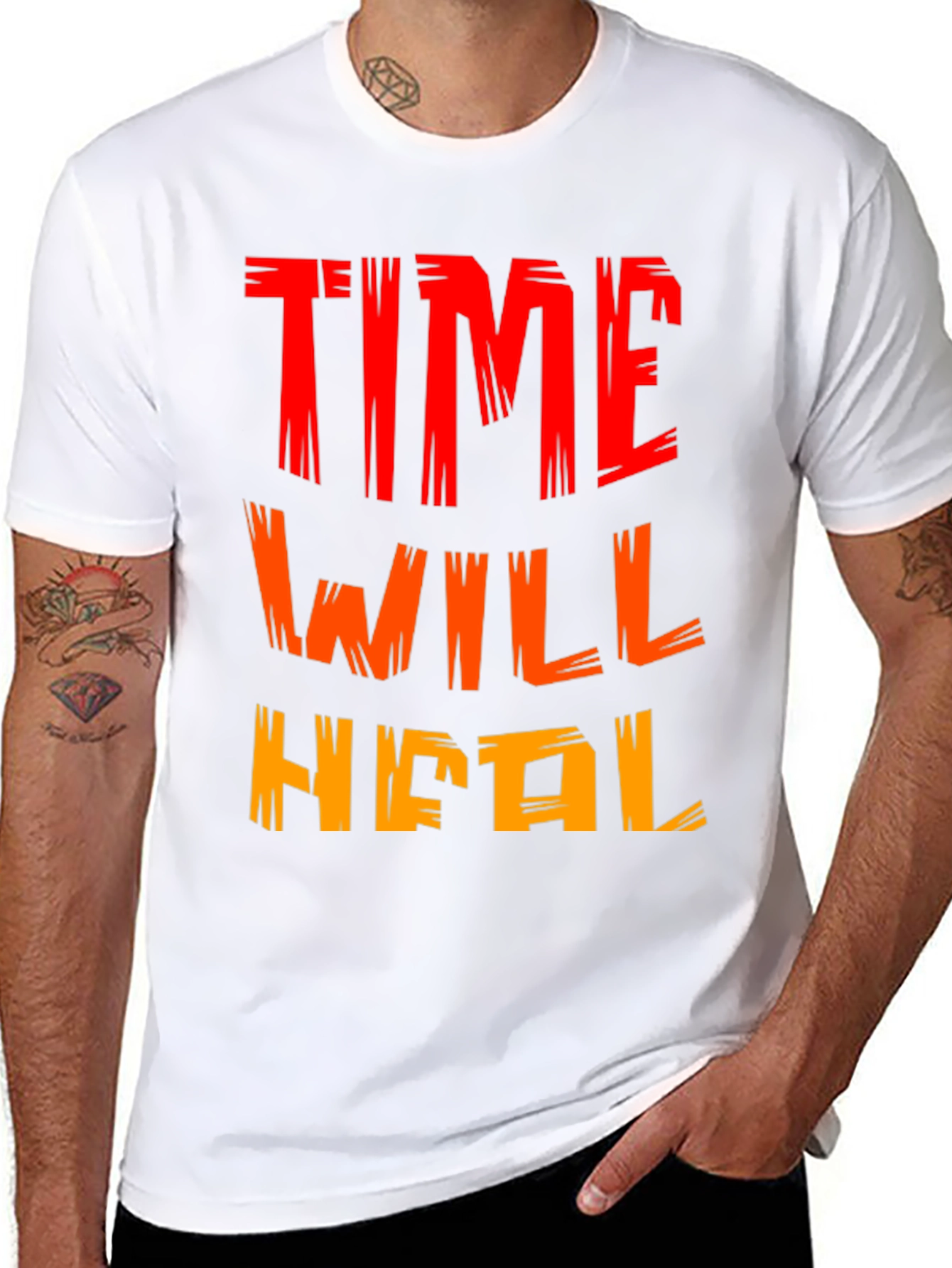 Time Will Heal Graphic Tee - Motivational Black T-Shirt