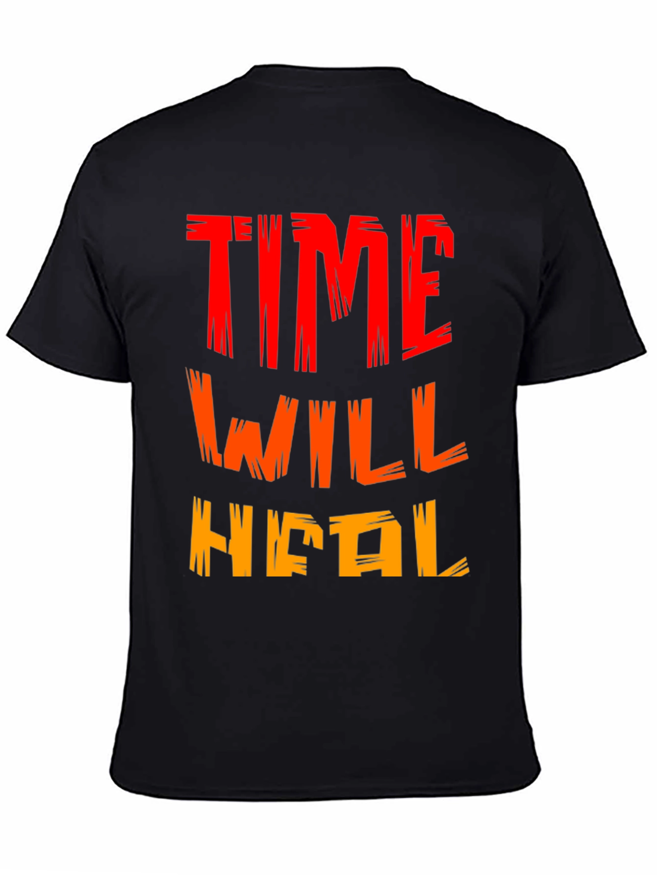 Time Will Heal Graphic Tee - Motivational Black T-Shirt