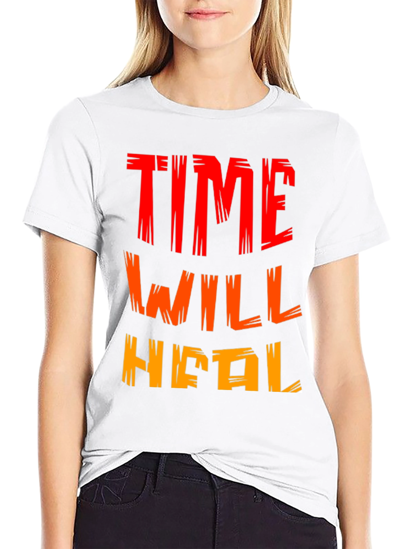 Time Will Heal Graphic Tee - Motivational Black T-Shirt