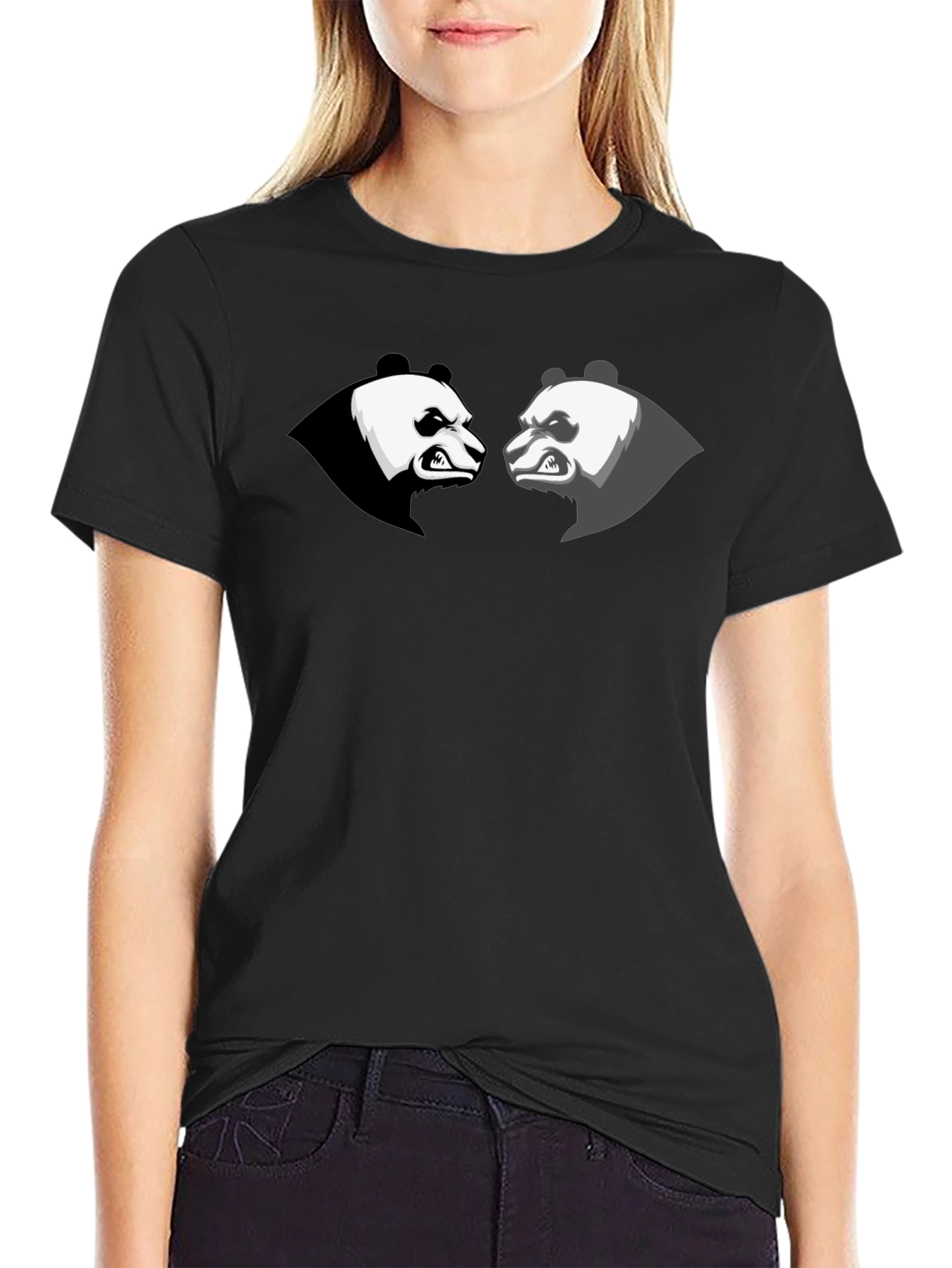 Angry Panda Graphic Tee - Black