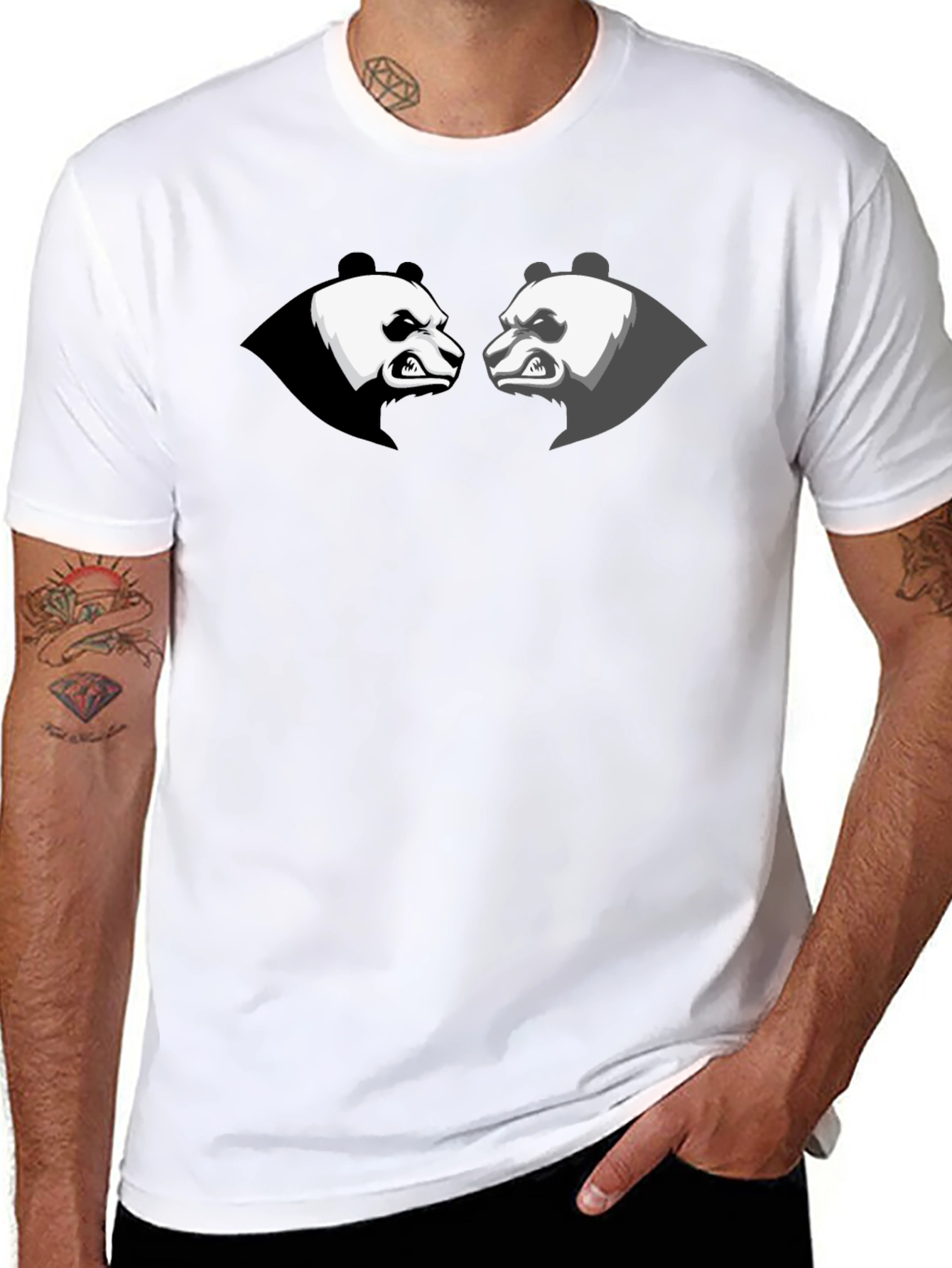 Angry Panda Graphic Tee - Black