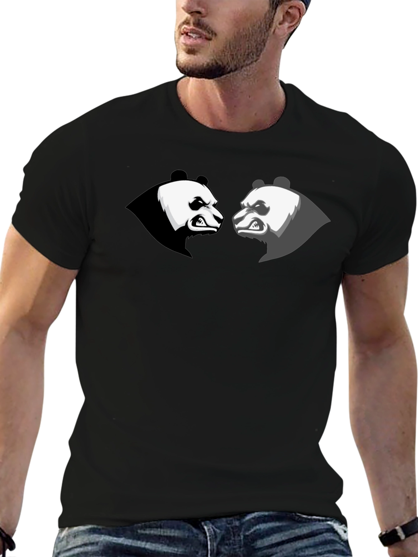 Angry Panda Graphic Tee - Black