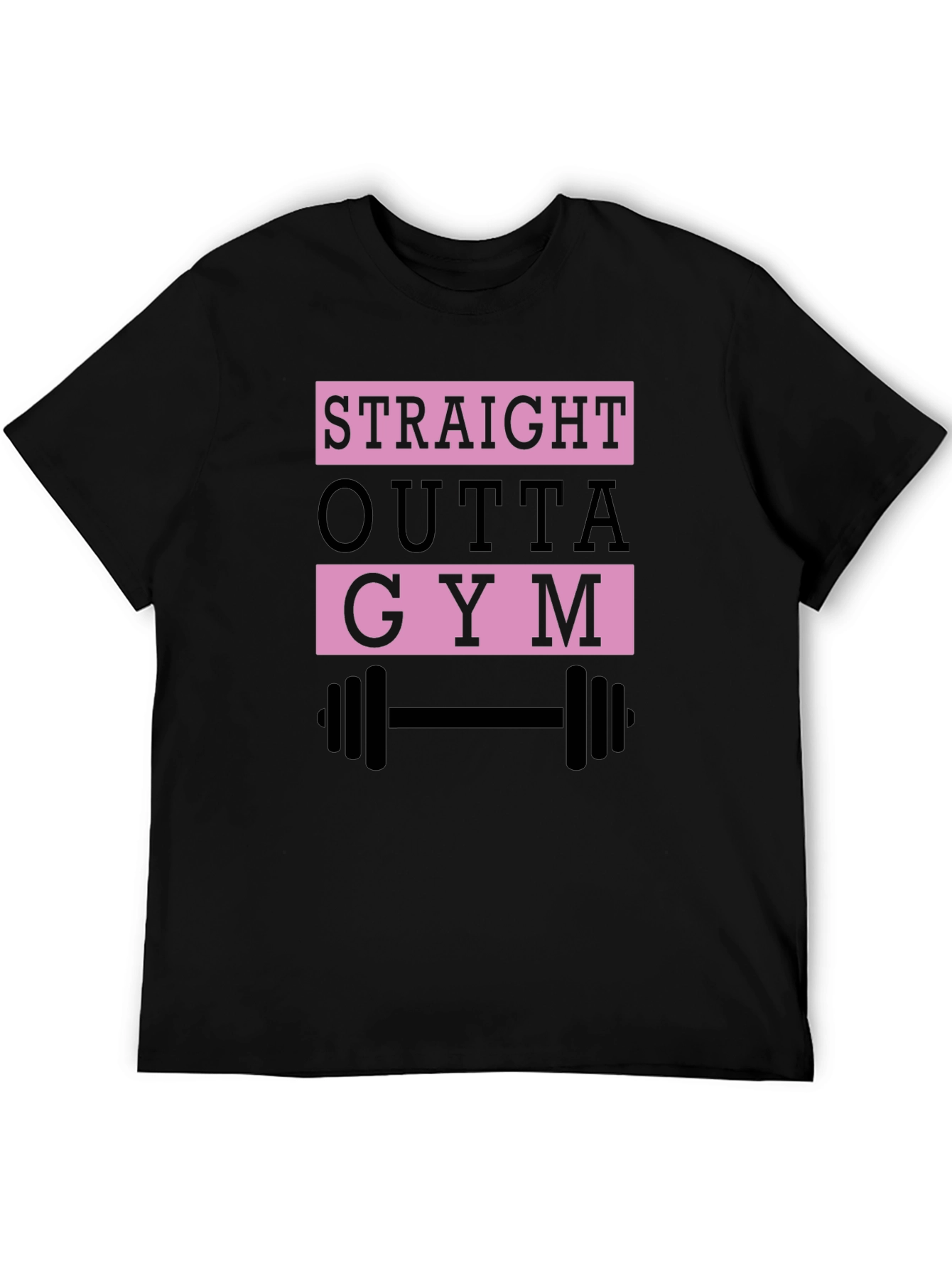 Straight Outta Gym Black Graphic T-Shirt
