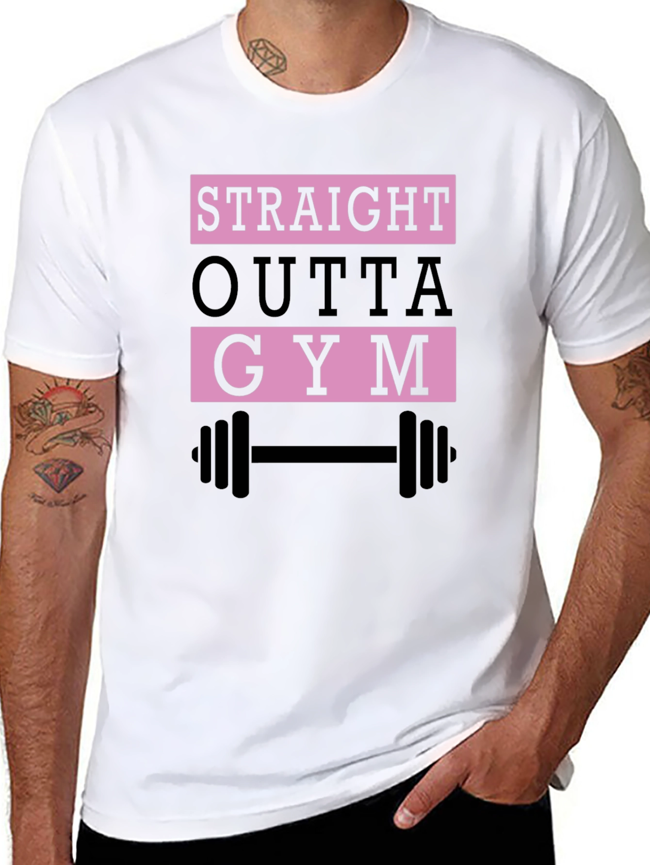 Straight Outta Gym Black Graphic T-Shirt