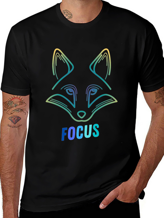 Focus Fox Graphic Tee - Stylish Mens T-Shirt