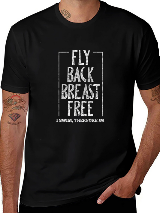 Funny Swimmer T-Shirt - Fly Back Breast Free