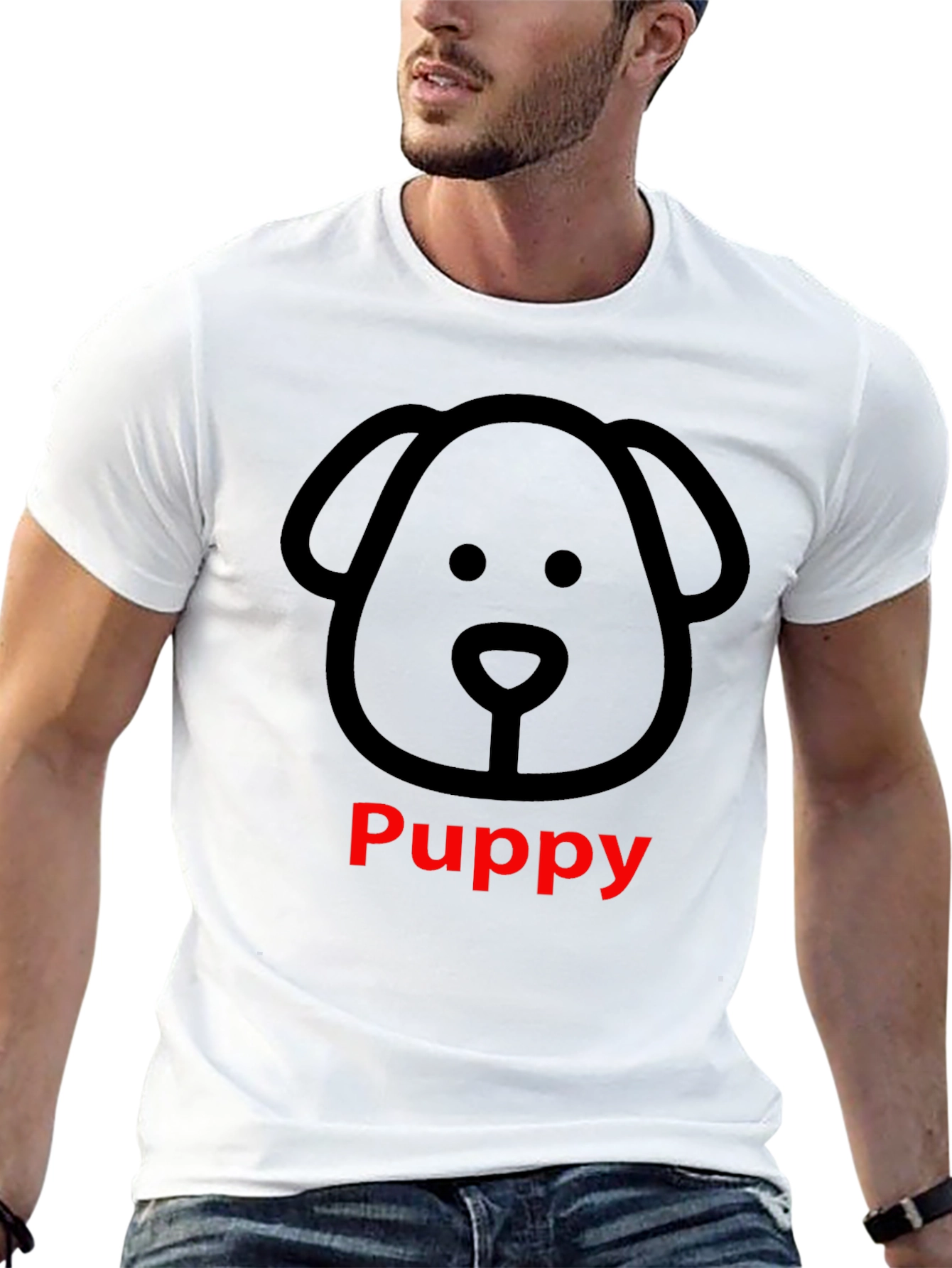 Puppy Dog Graphic Tee - Black Unisex T-Shirt