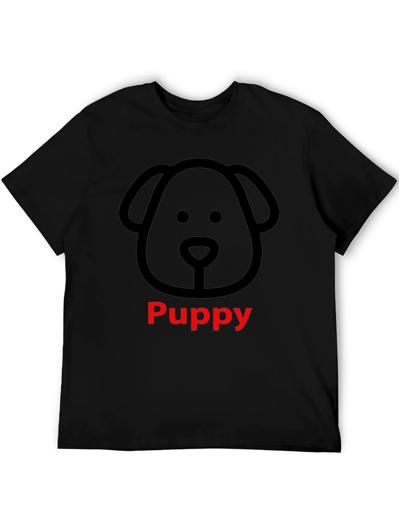 Puppy Dog Graphic Tee - Black Unisex T-Shirt