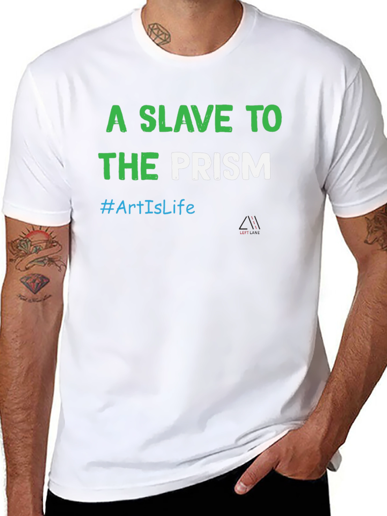 A Slave To The Prism Black Graphic T-Shirt