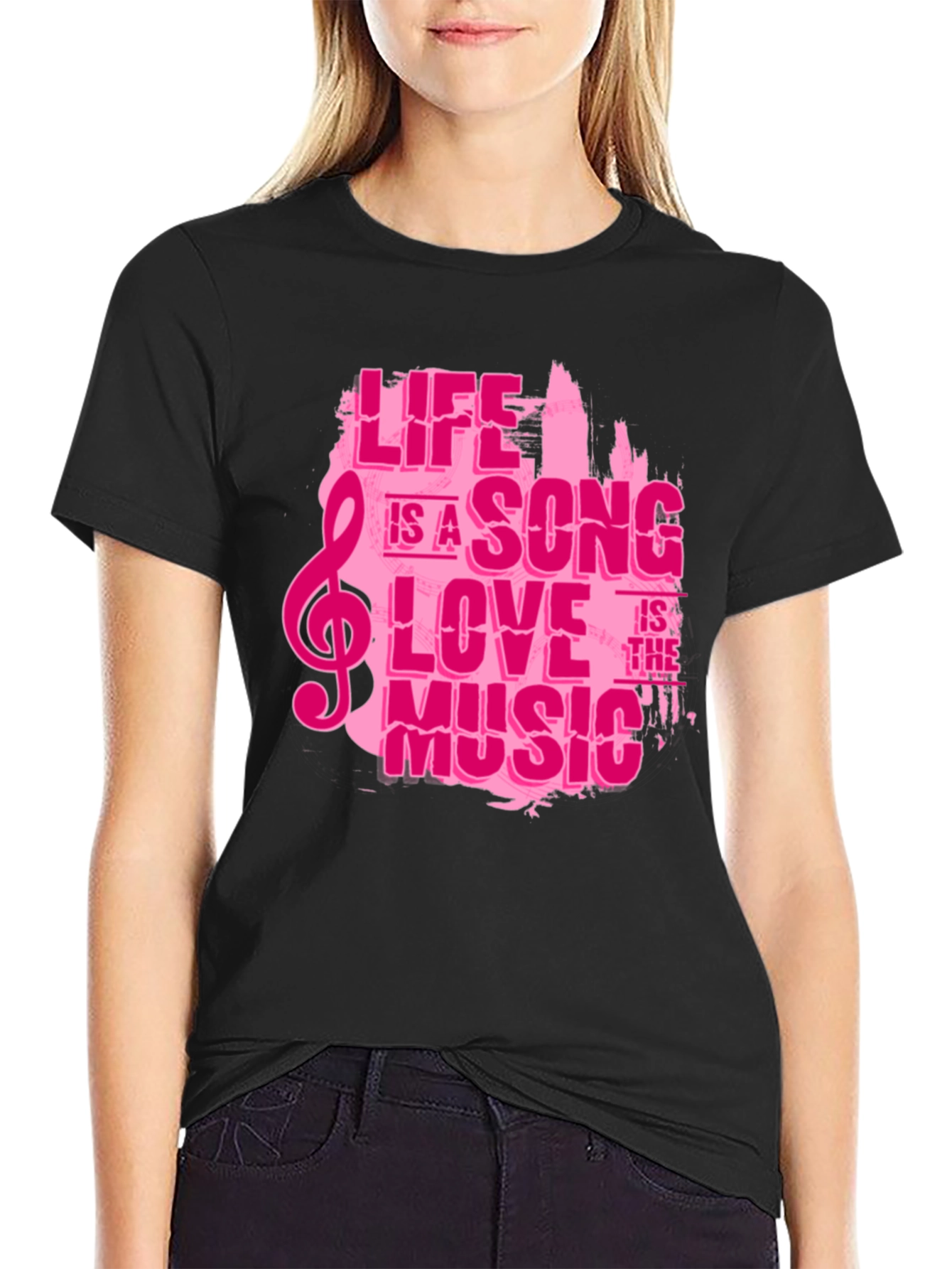 Life is a Song T-Shirt - Pink Graphic Tee