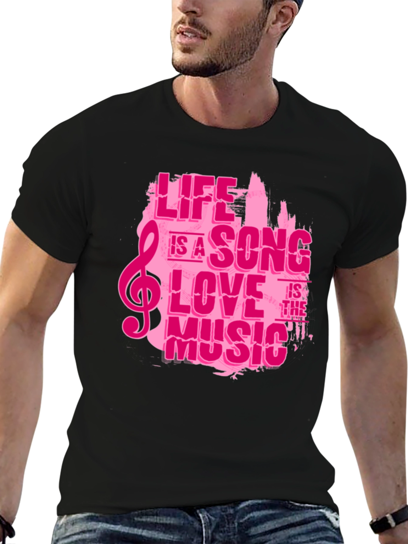 Life is a Song T-Shirt - Pink Graphic Tee