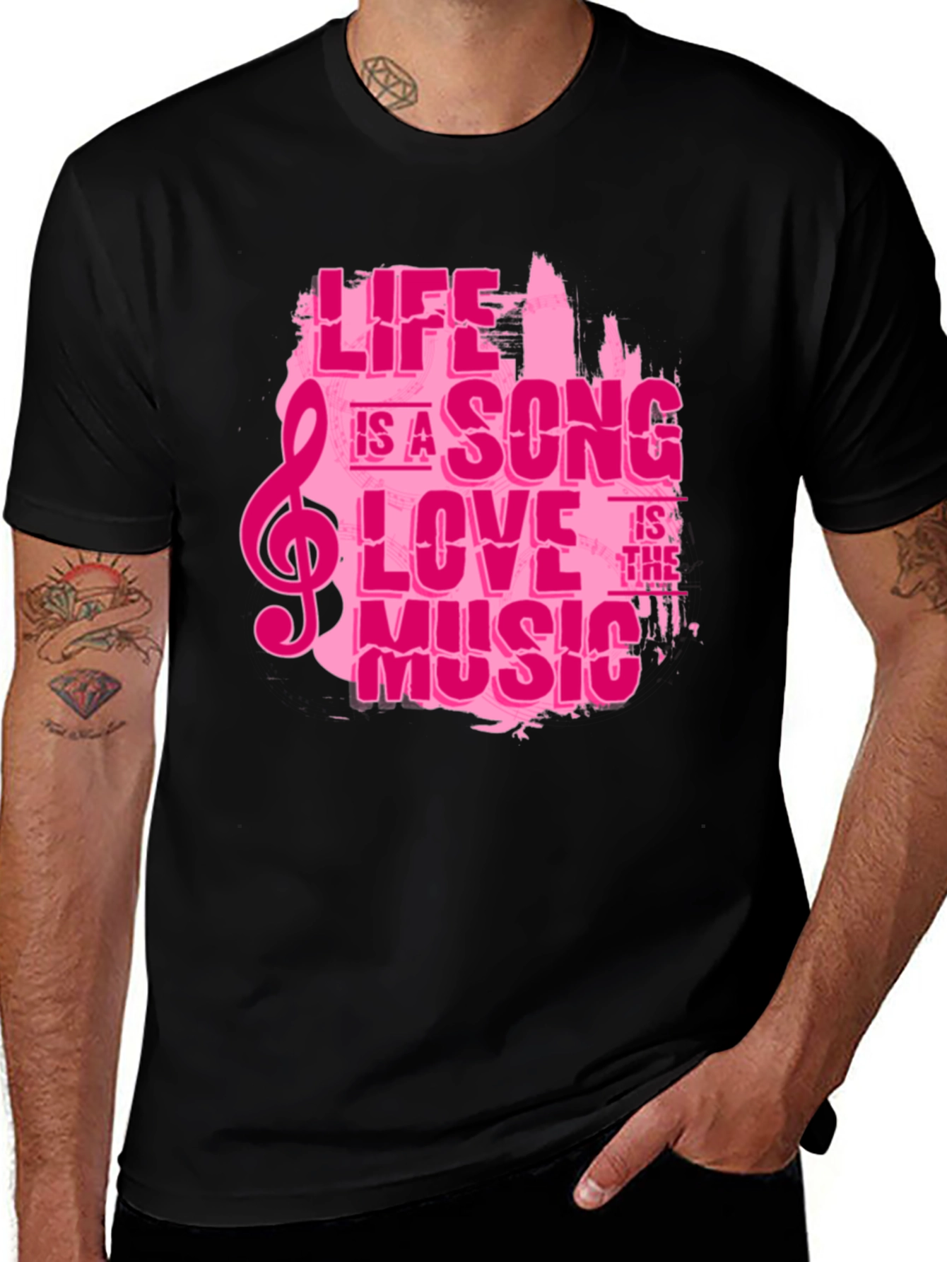 Life is a Song T-Shirt - Pink Graphic Tee