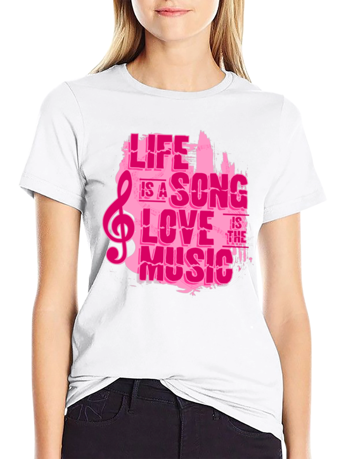 Life is a Song T-Shirt - Pink Graphic Tee