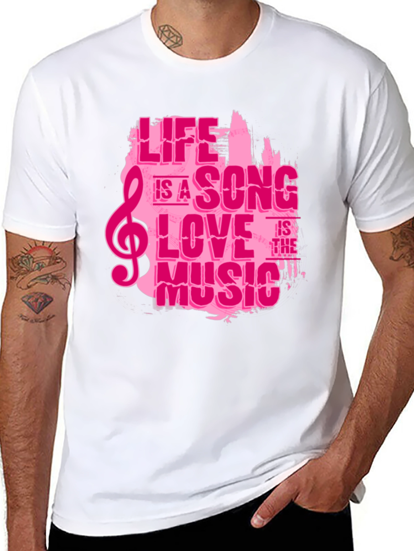 Life is a Song T-Shirt - Pink Graphic Tee