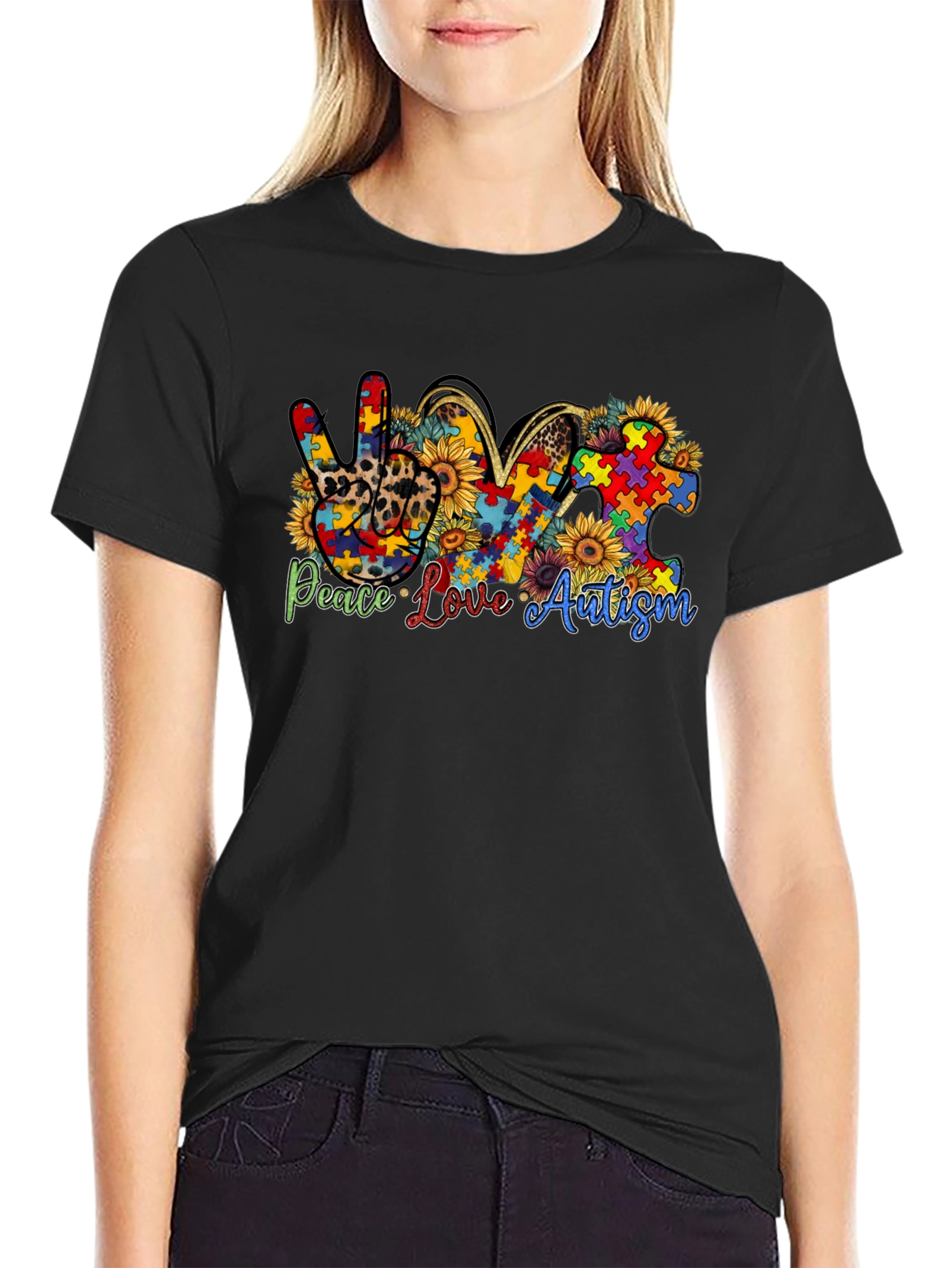 Peace Love Autism Awareness T-Shirt