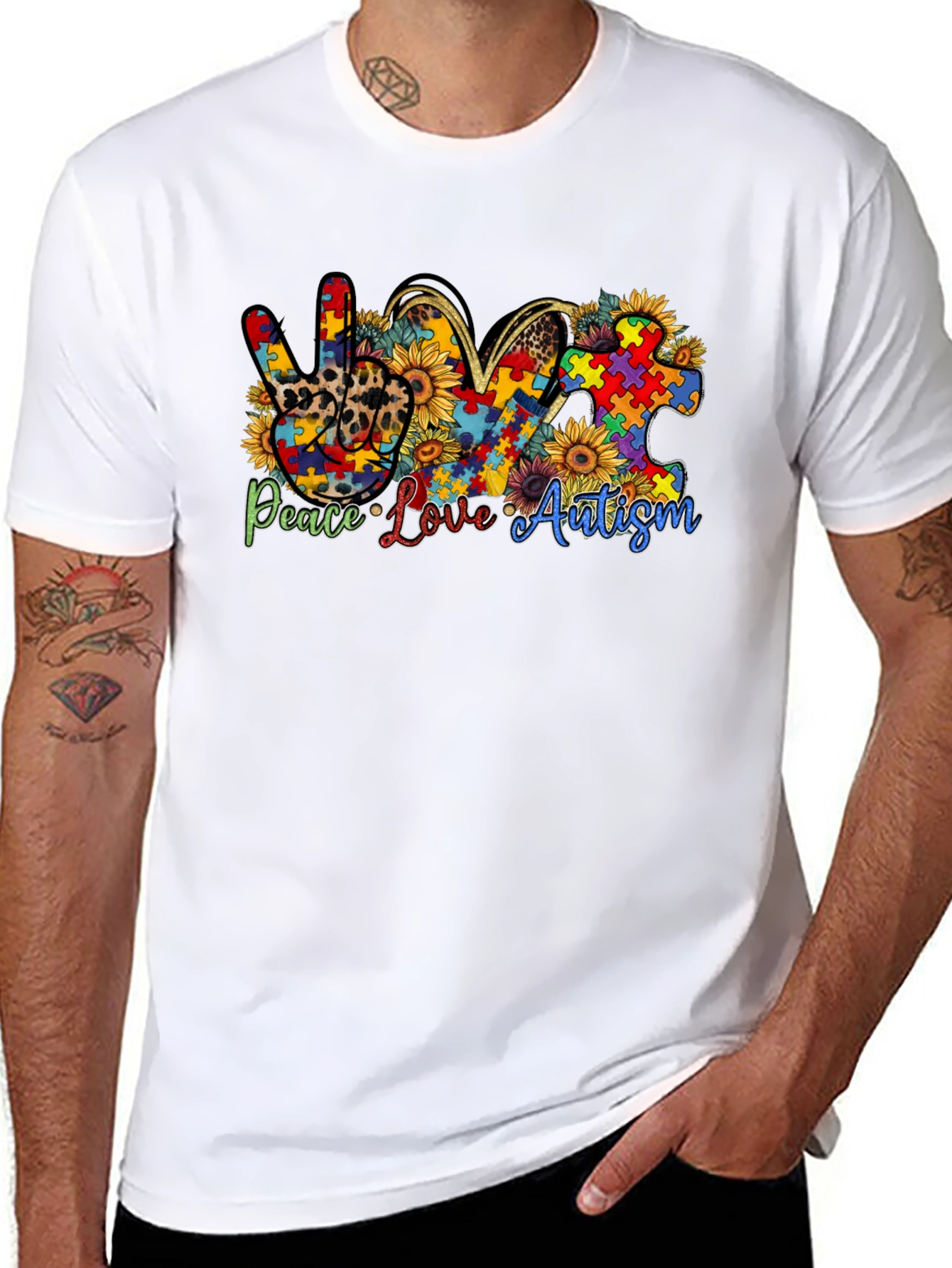 Peace Love Autism Awareness T-Shirt