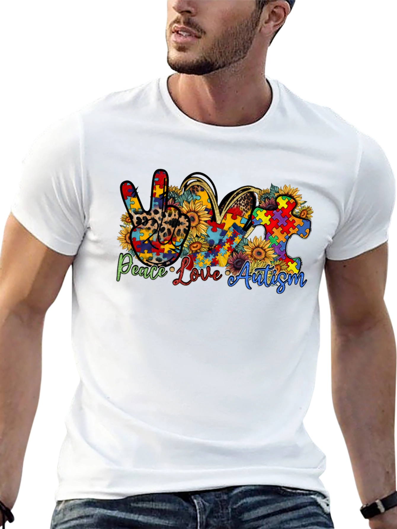 Peace Love Autism Awareness T-Shirt