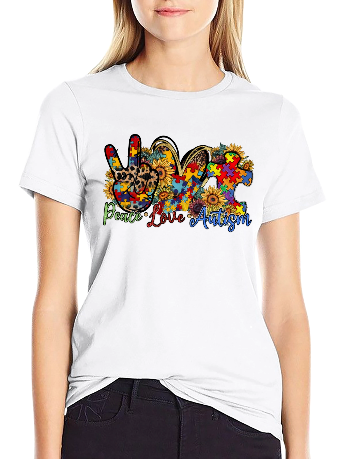 Peace Love Autism Awareness T-Shirt