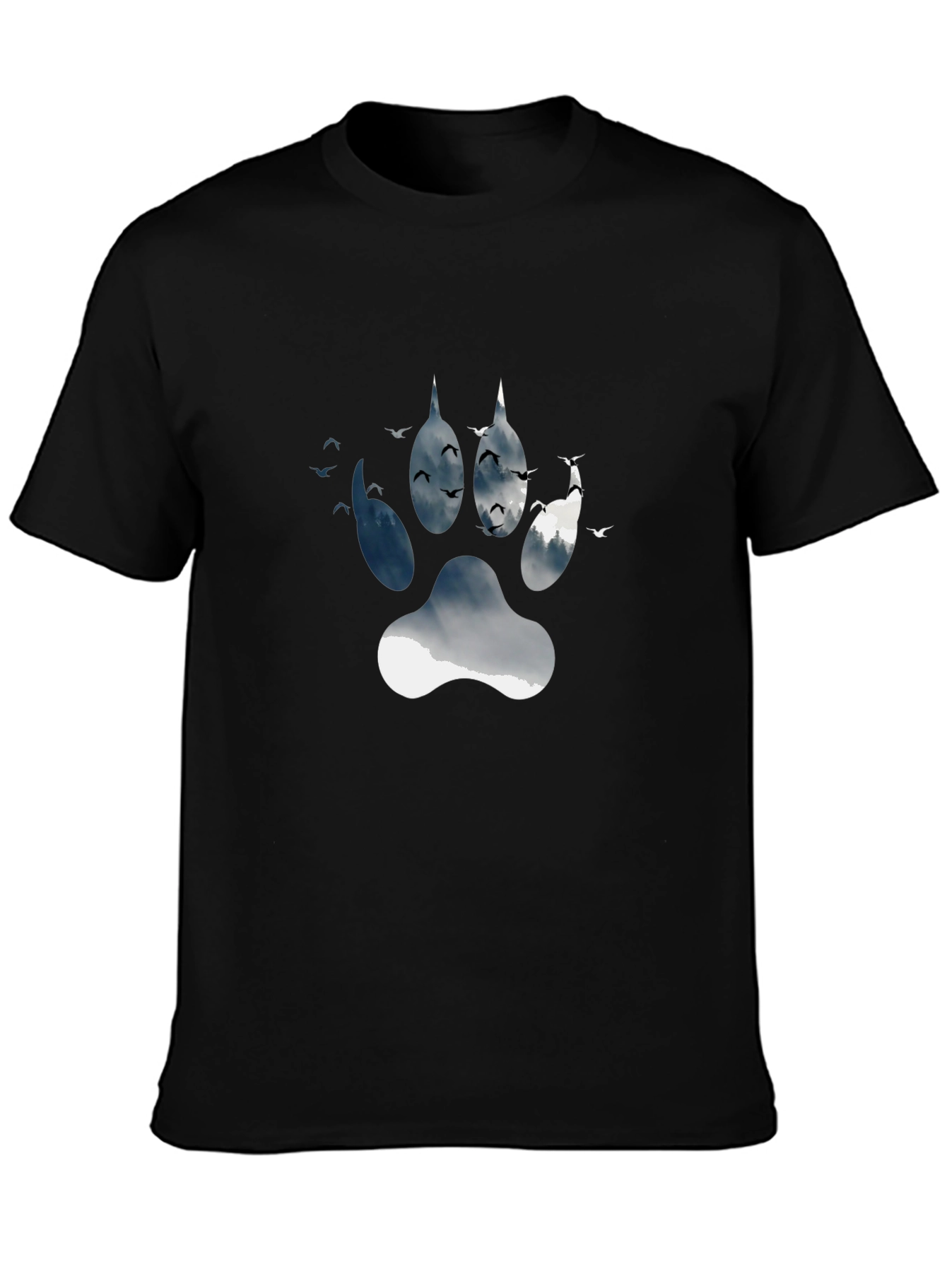 Wolf Paw Print Graphic Tee - Nature Inspired Design