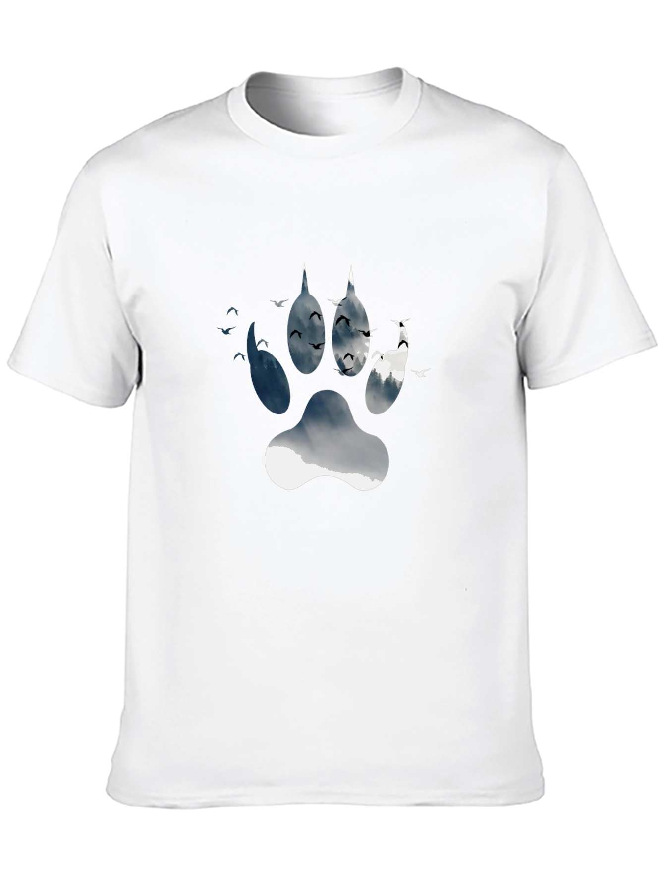 Wolf Paw Print Graphic Tee - Nature Inspired Design
