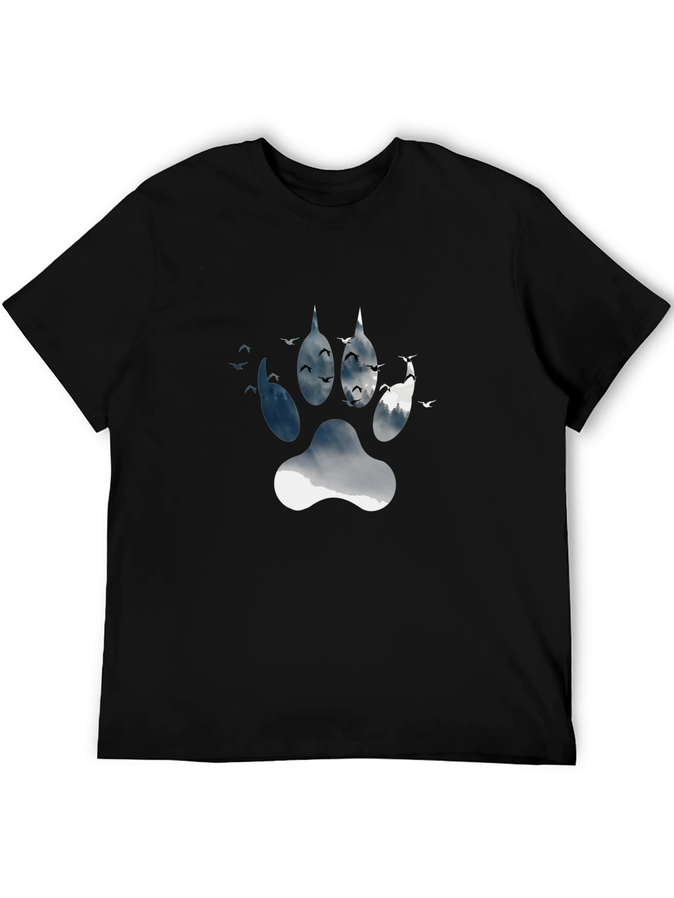 Wolf Paw Print Graphic Tee - Nature Inspired Design