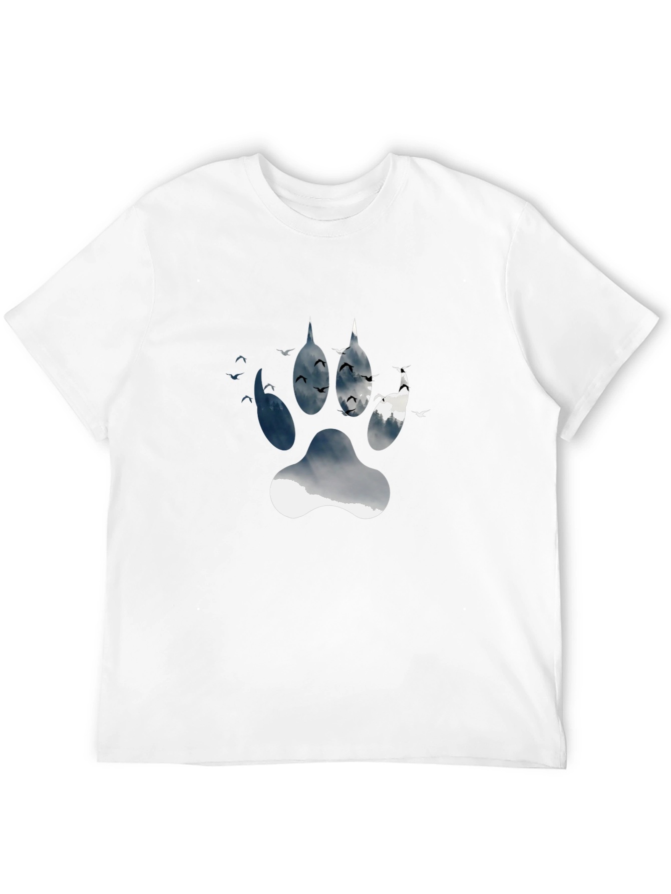 Wolf Paw Print Graphic Tee - Nature Inspired Design