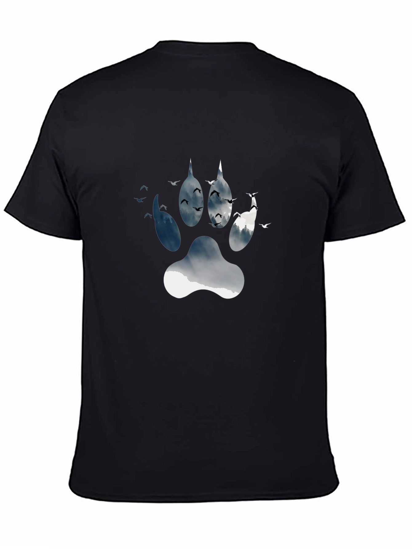 Wolf Paw Print Graphic Tee - Nature Inspired Design