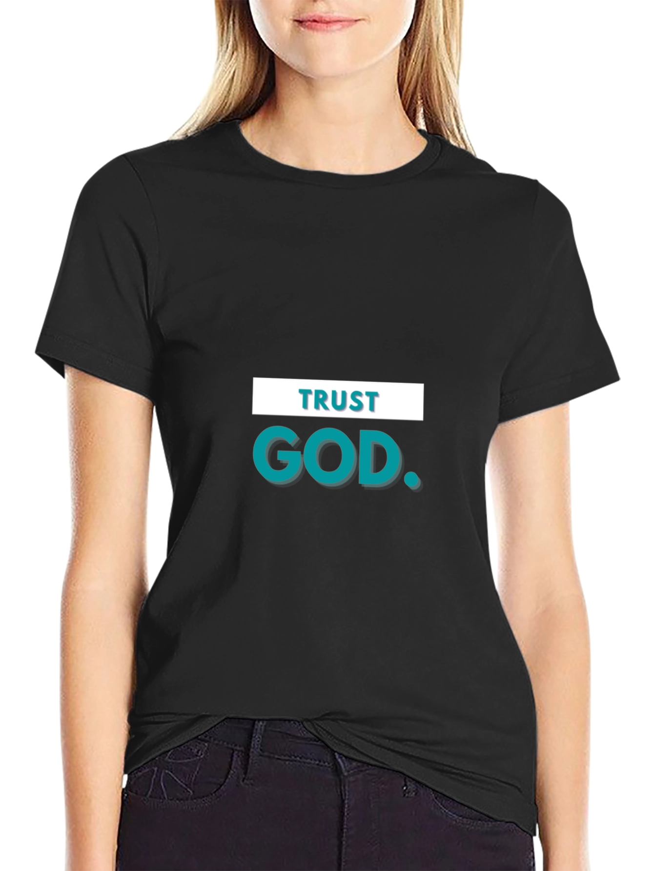 Trust God Graphic Black T-Shirt