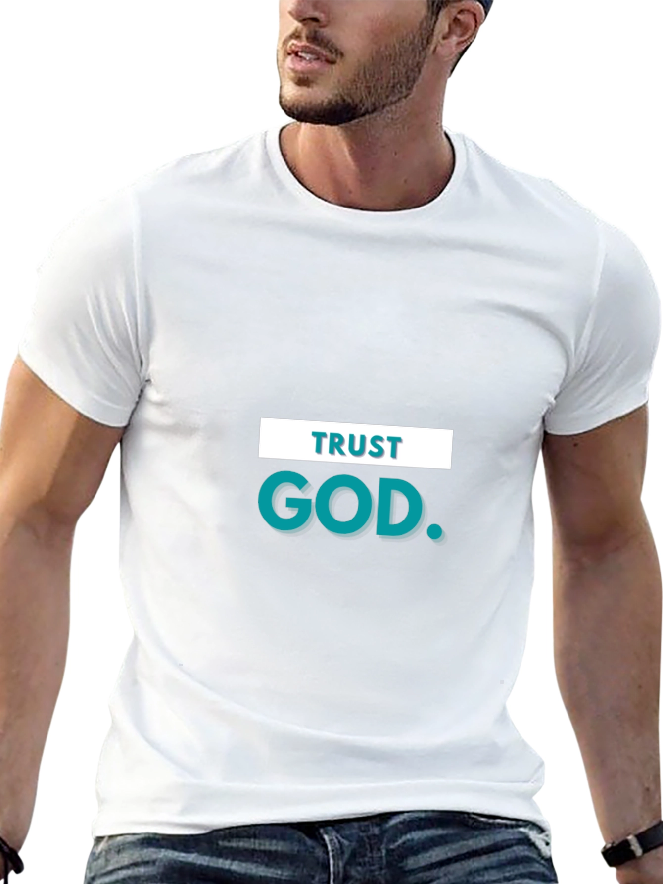 Trust God Graphic Black T-Shirt