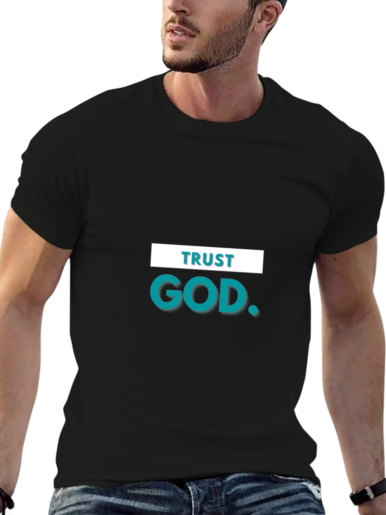 Trust God Graphic Black T-Shirt