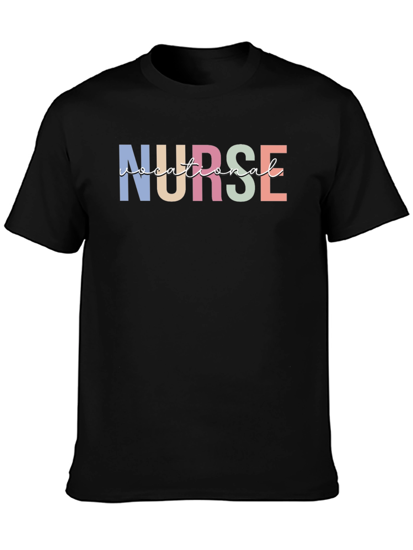 Vocational Nurse T-Shirt - Black Cotton Blend