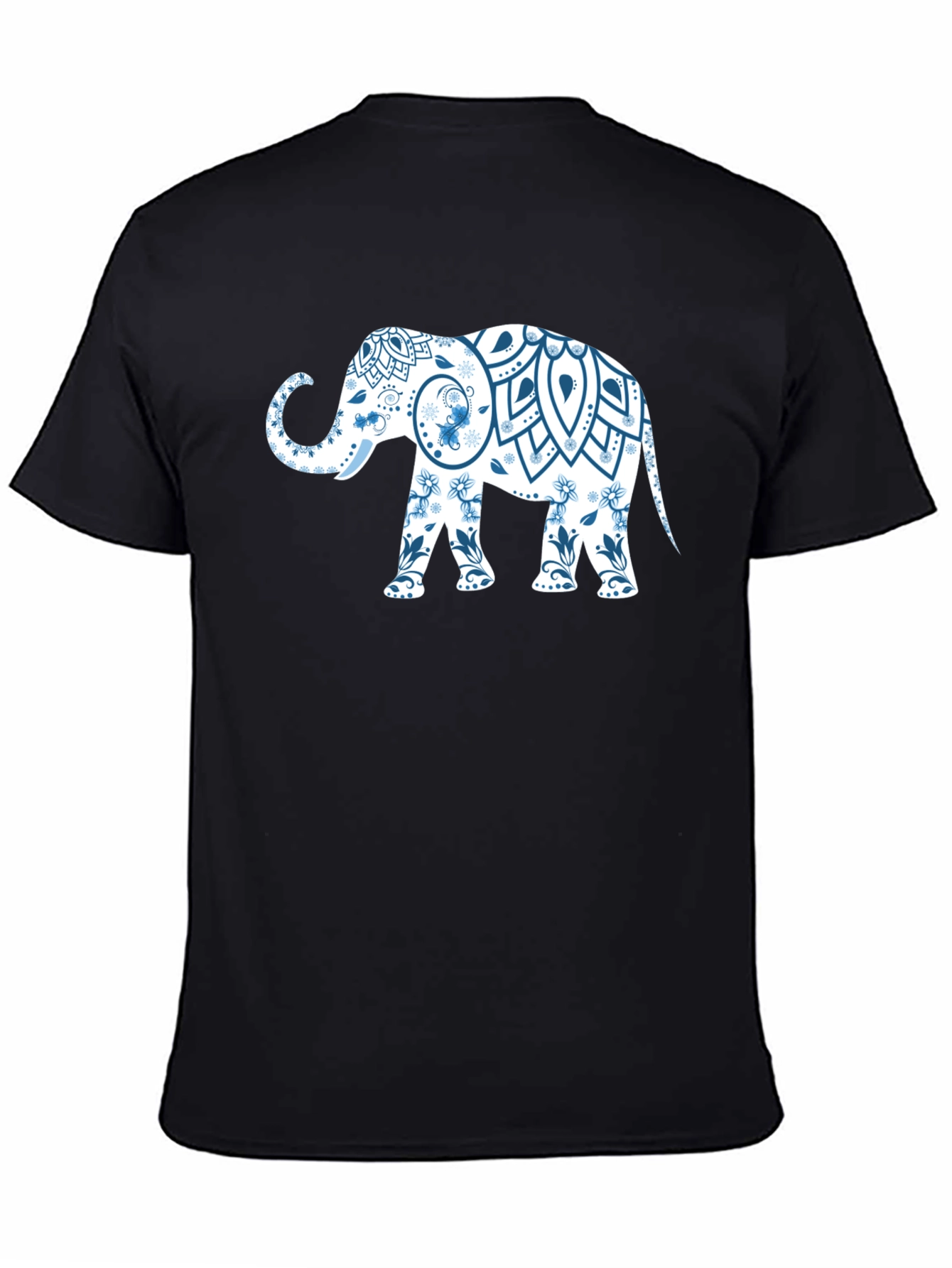 Elephant Mandala Black T-Shirt - Unique Graphic Tee