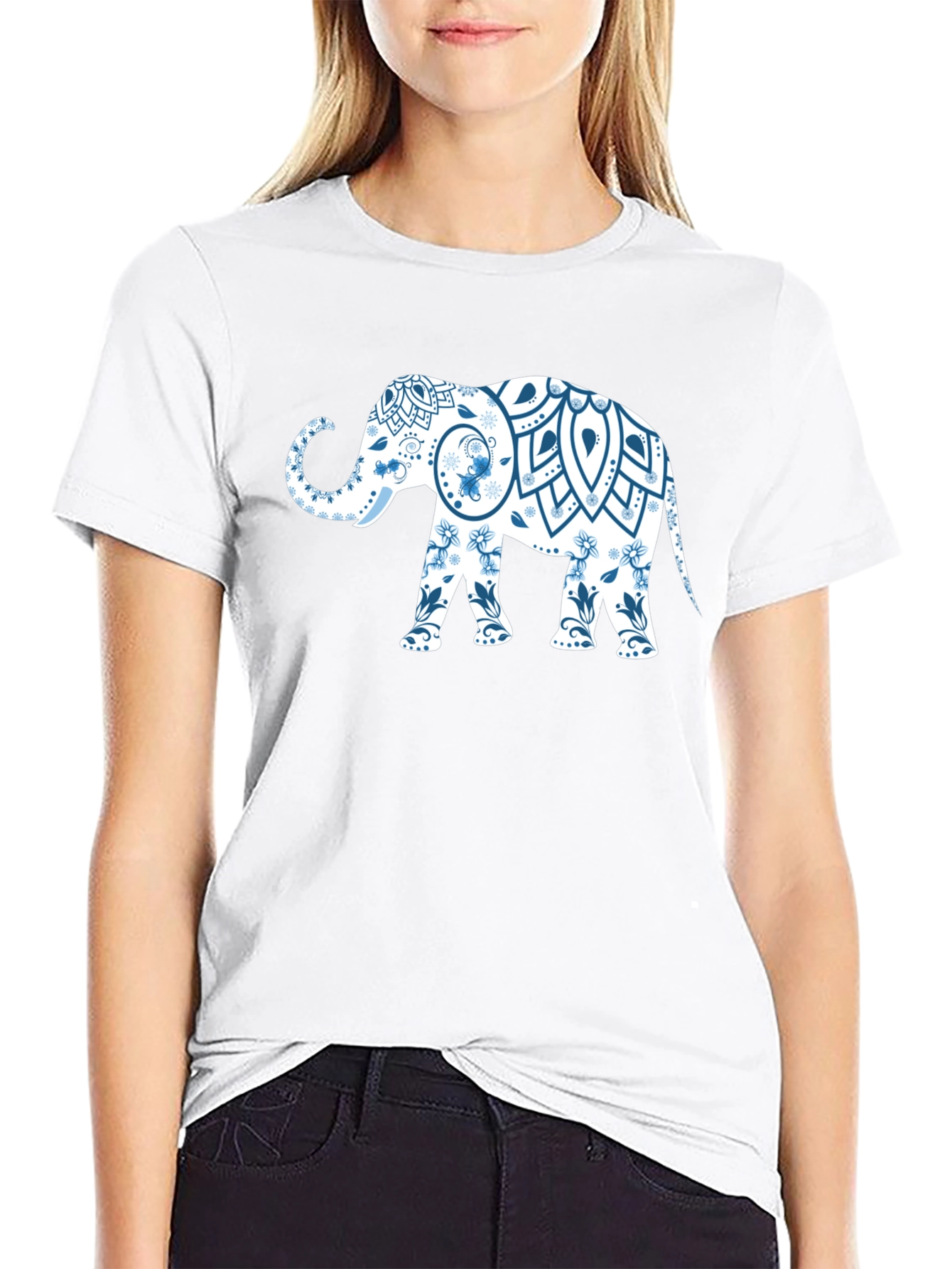 Elephant Mandala Black T-Shirt - Unique Graphic Tee