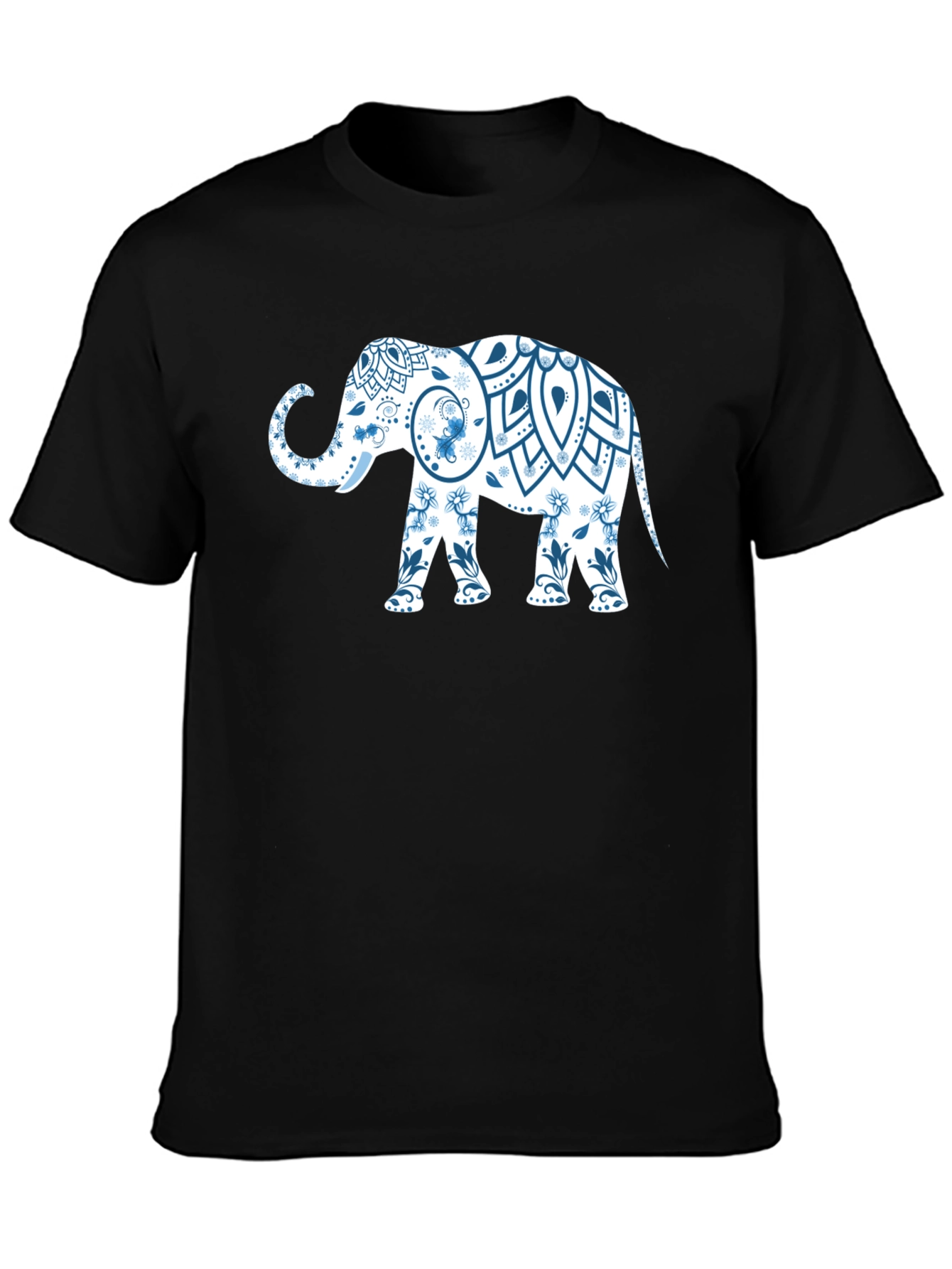 Elephant Mandala Black T-Shirt - Unique Graphic Tee