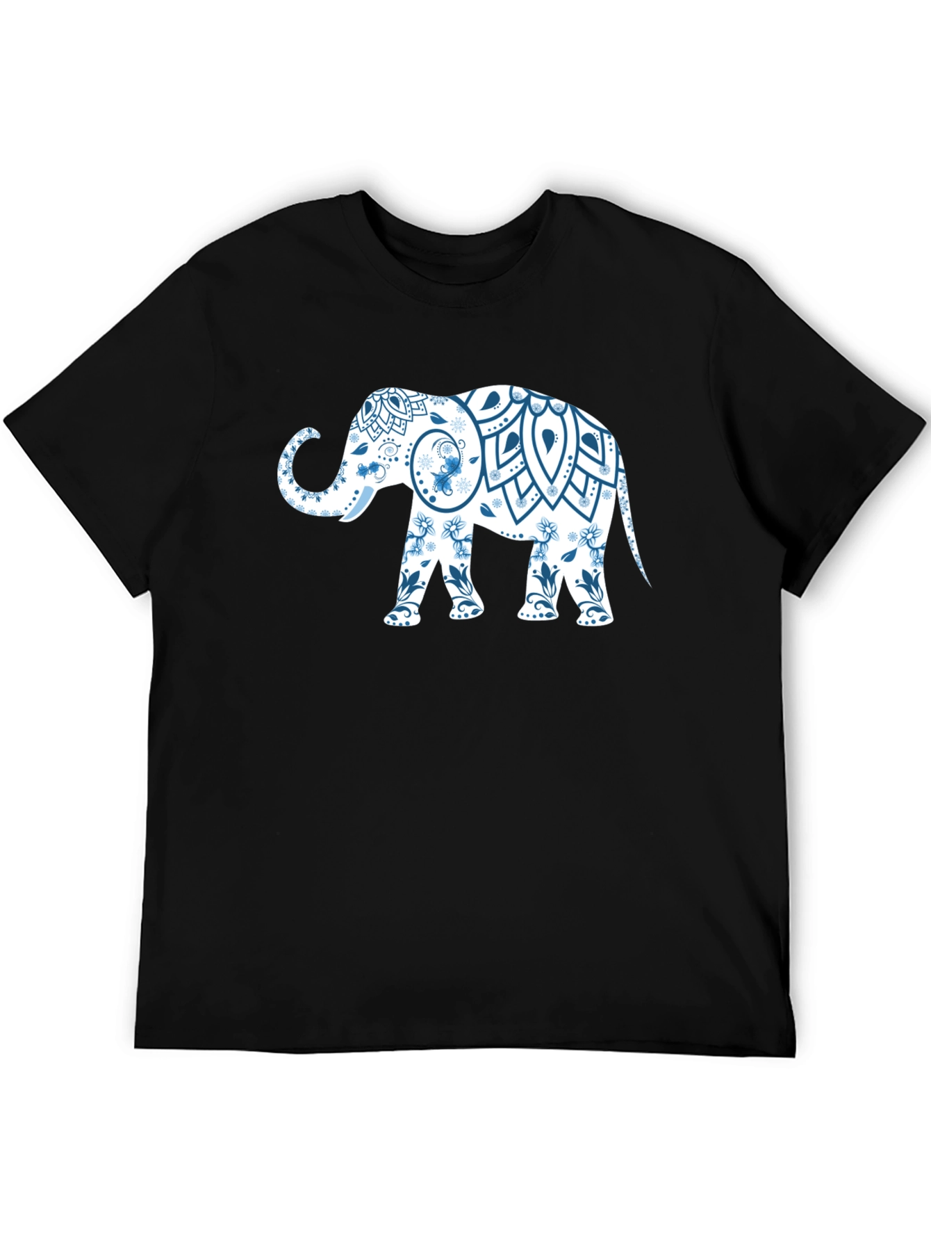 Elephant Mandala Black T-Shirt - Unique Graphic Tee