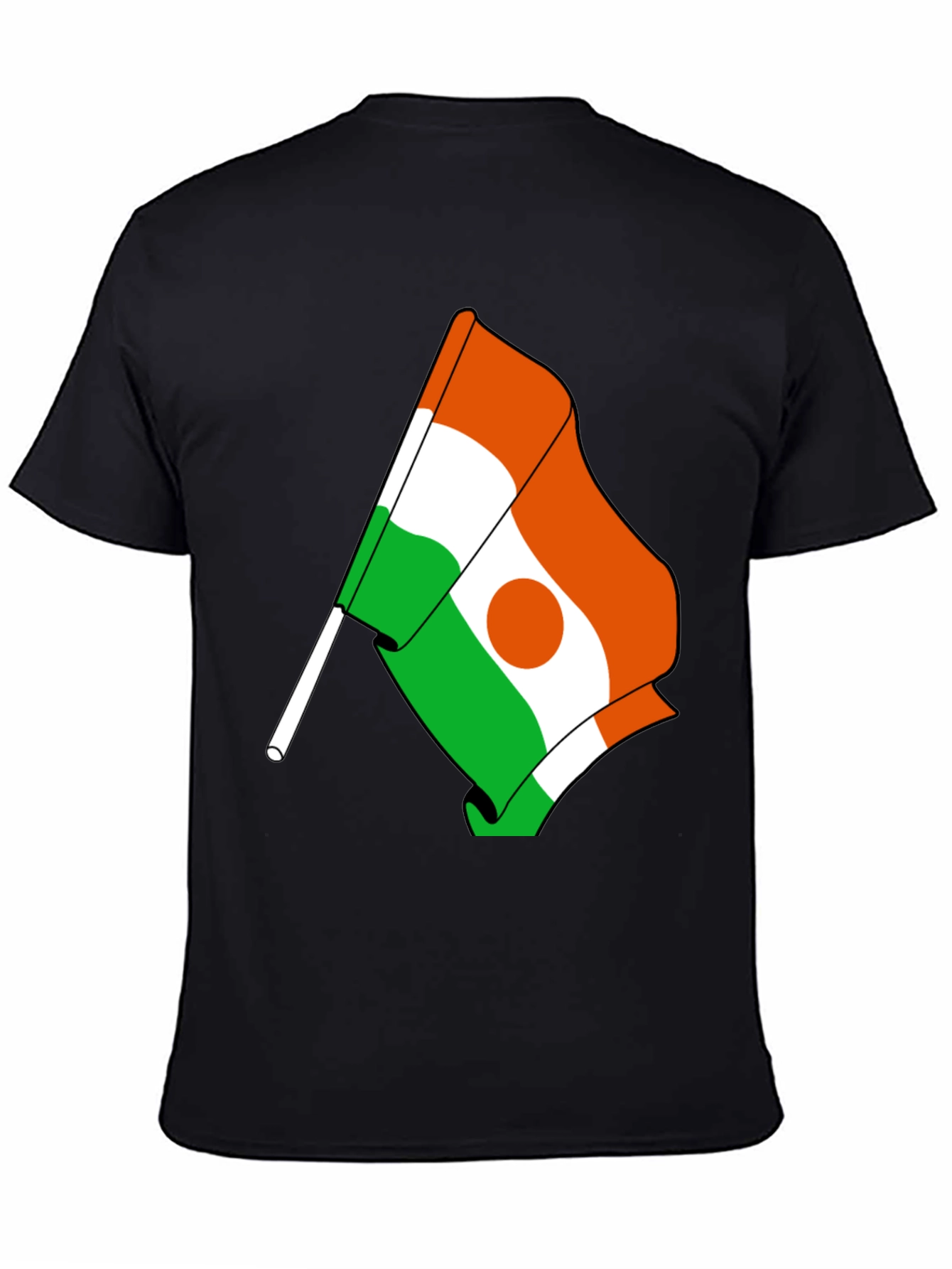 Niger Flag Graphic Tee - Black Cotton T-Shirt