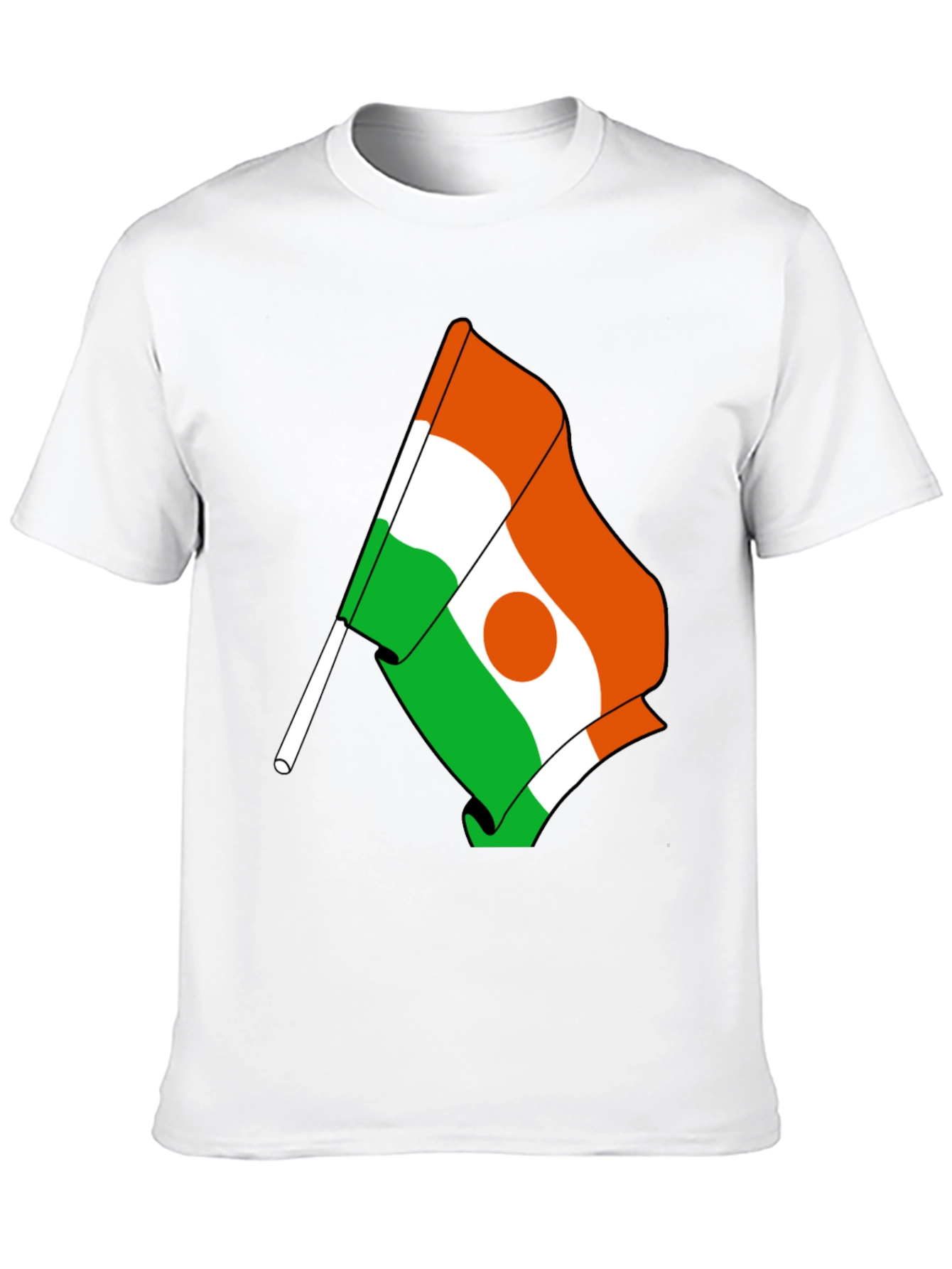 Niger Flag Graphic Tee - Black Cotton T-Shirt