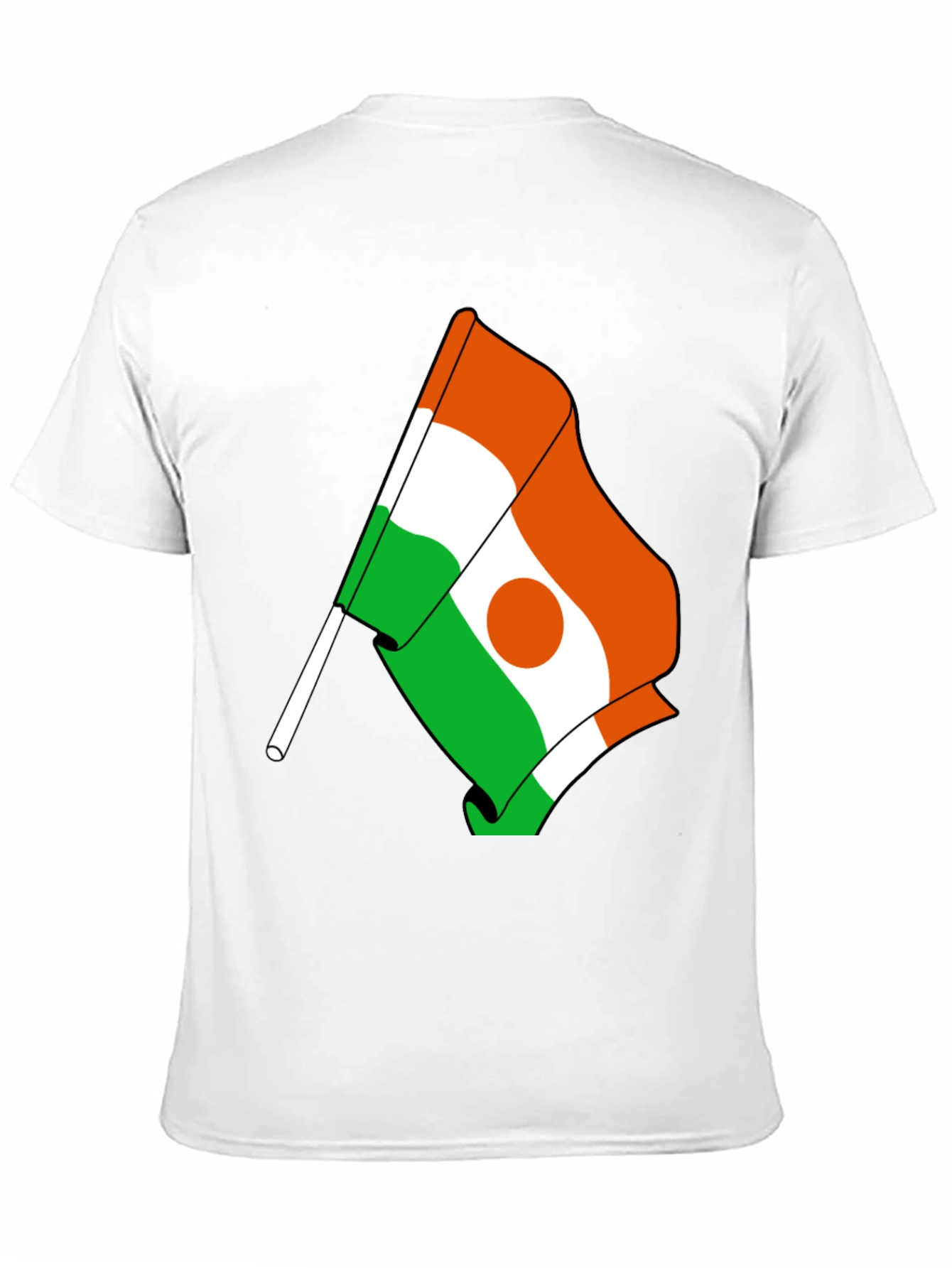 Niger Flag Graphic Tee - Black Cotton T-Shirt