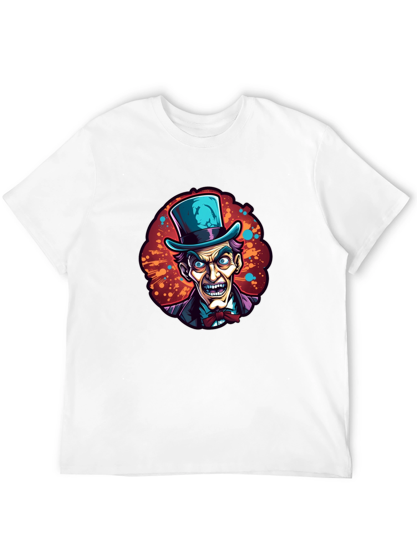 Mad Hatter Cartoon Graphic Black T-Shirt